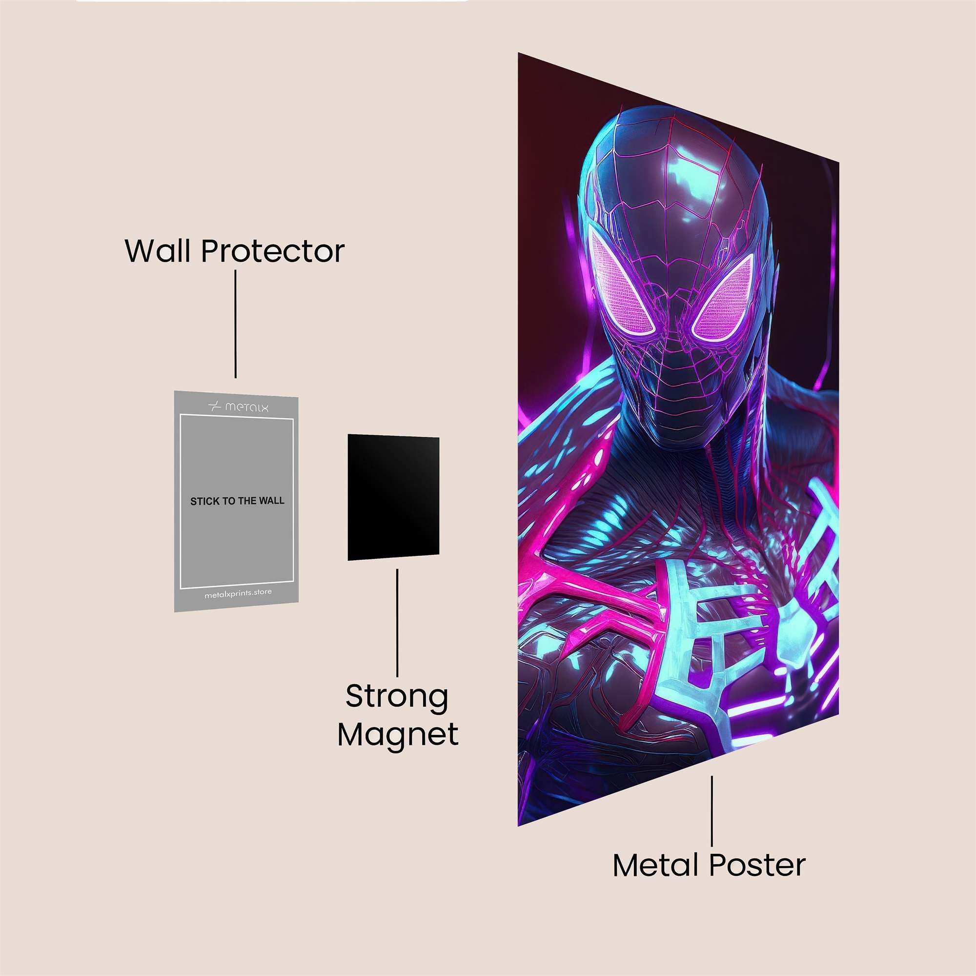 Spider Glow Safe Wall Magnetic / M