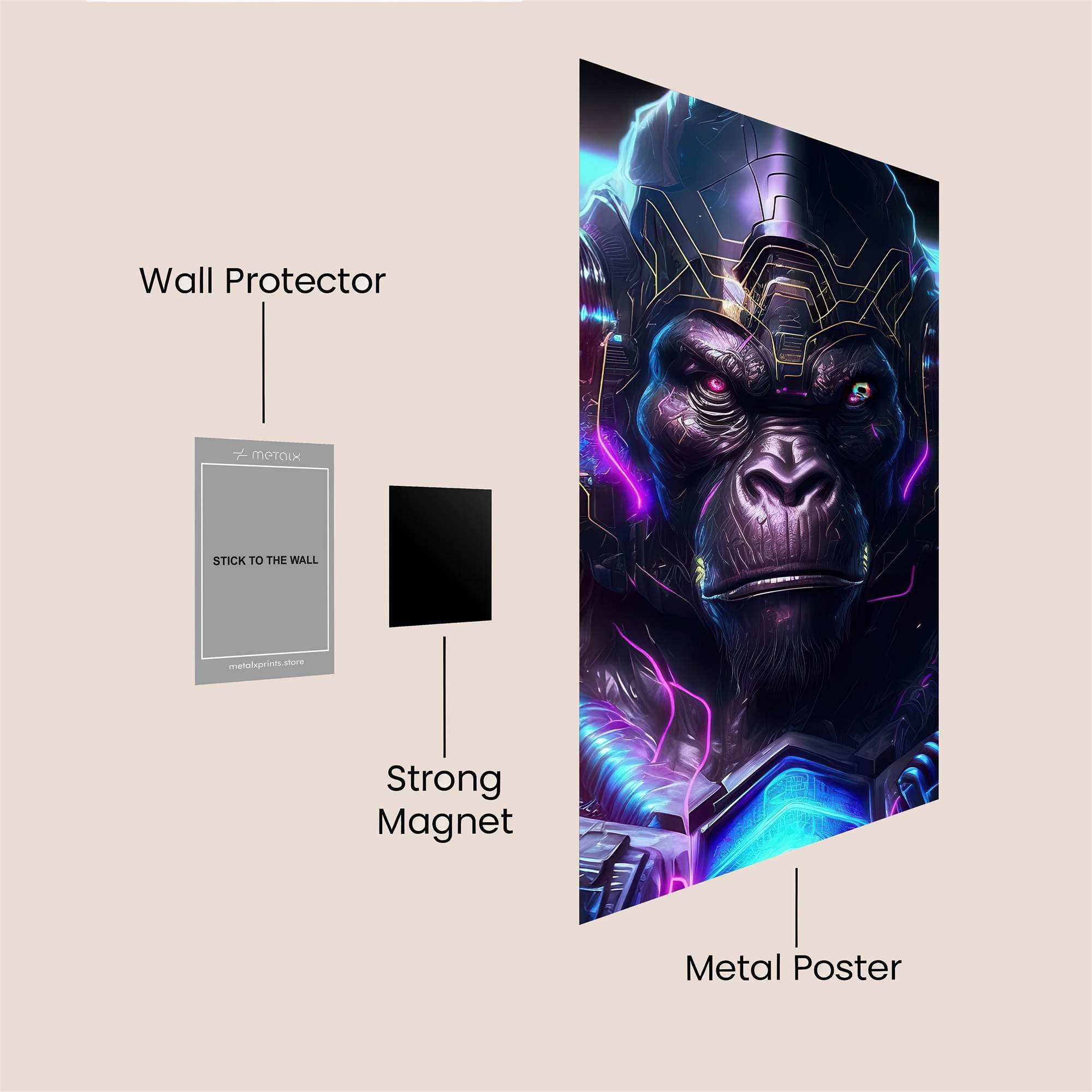 Gorilla Cyberpunk Safe Wall Magnetic / M
