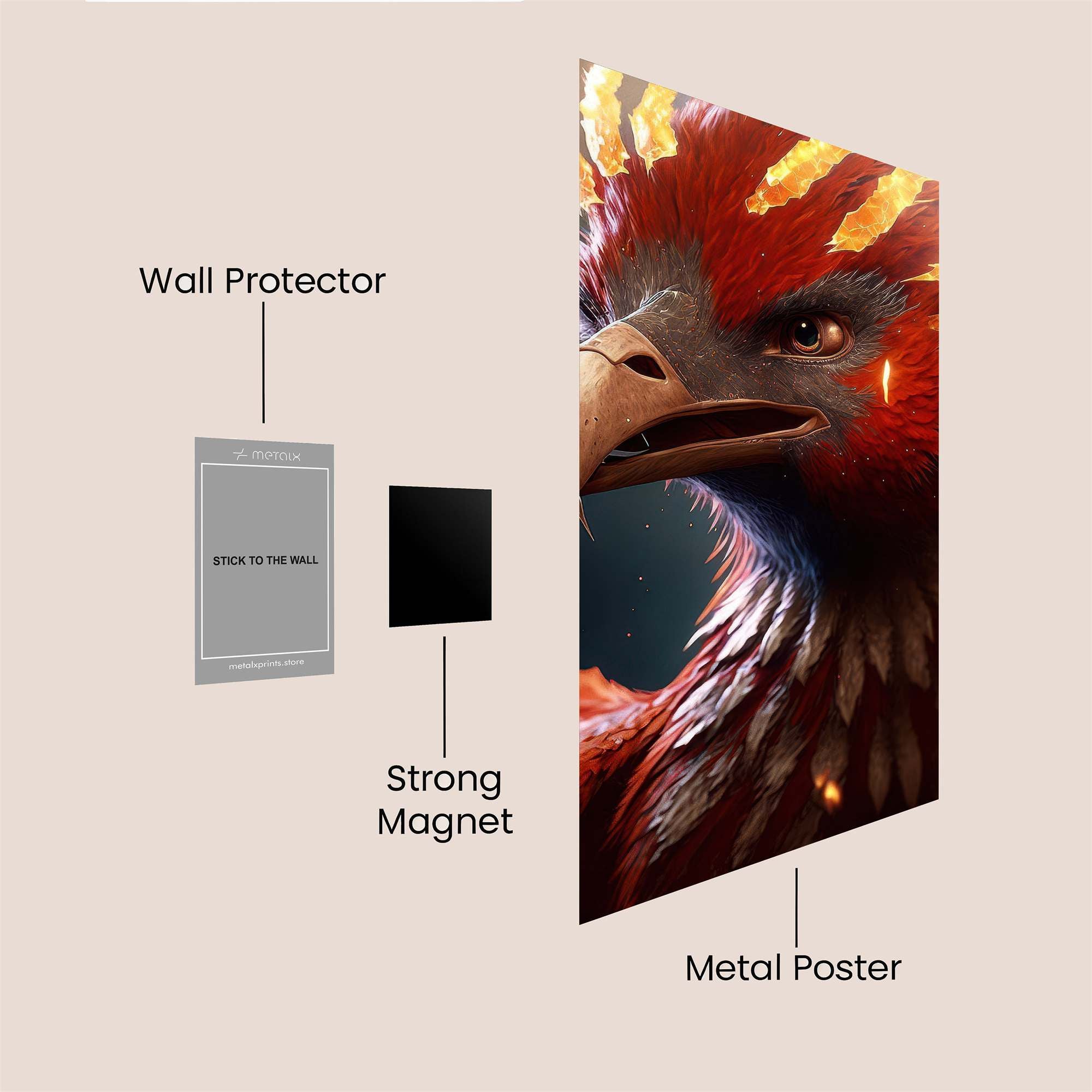 Phoenix Blaze Safe Wall Magnetic / M