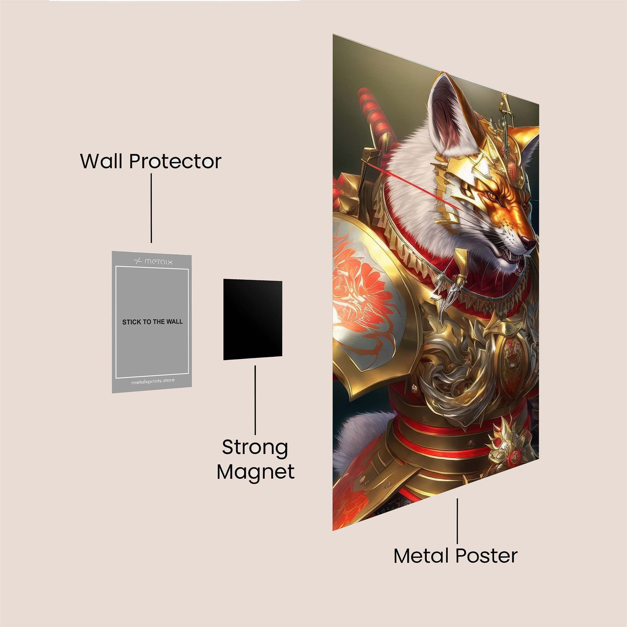 Samurai Fox Safe Wall Magnetic / M