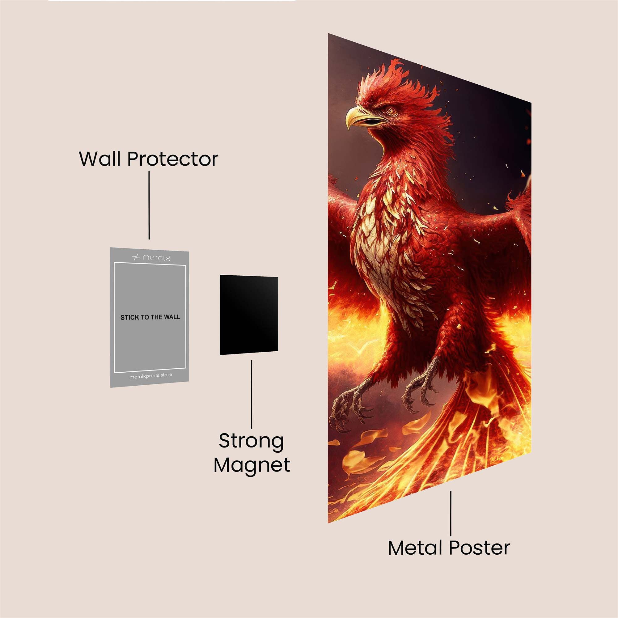 Phoenix Blaze Safe Wall Magnetic / M