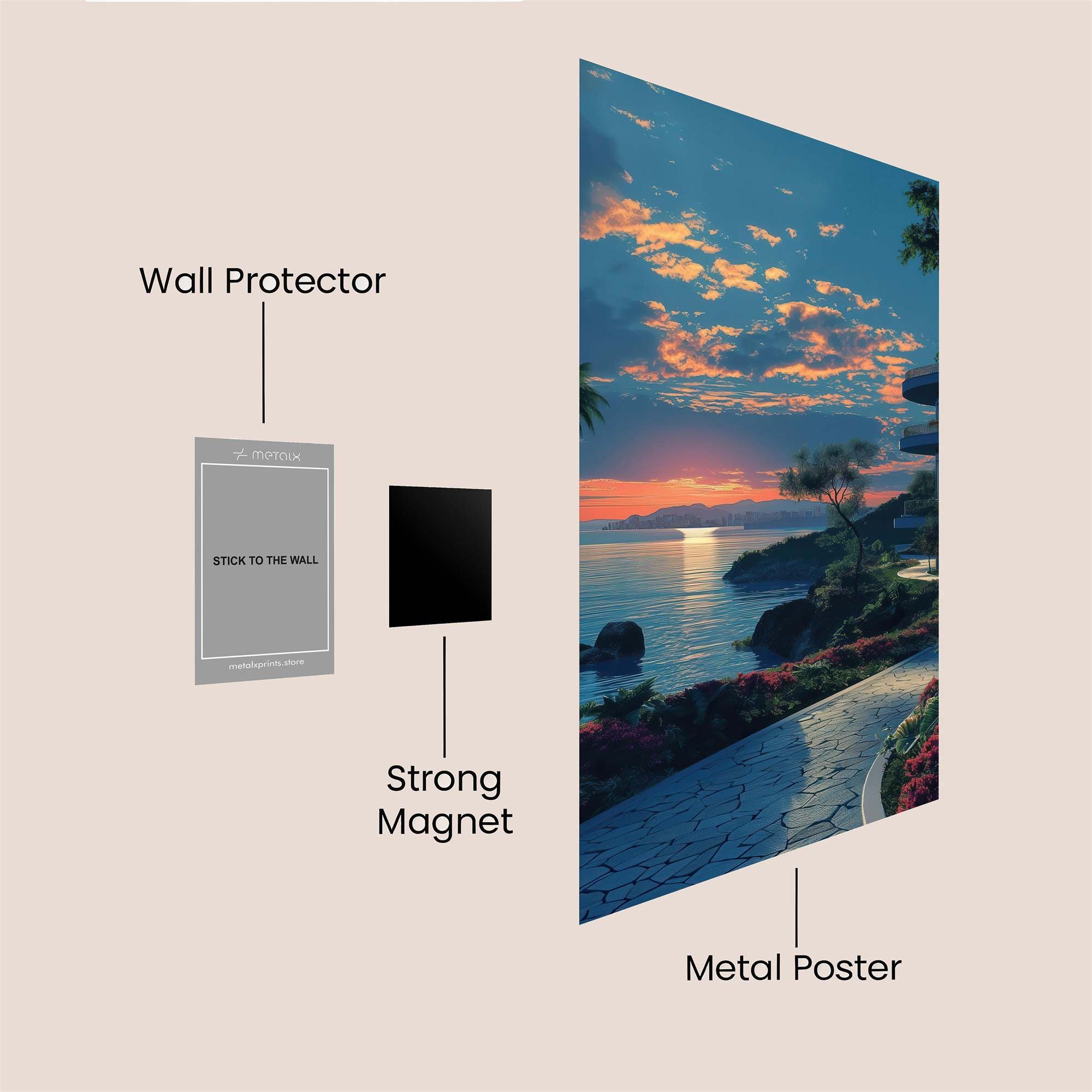 Sunset Serenity Safe Wall Magnetic / M