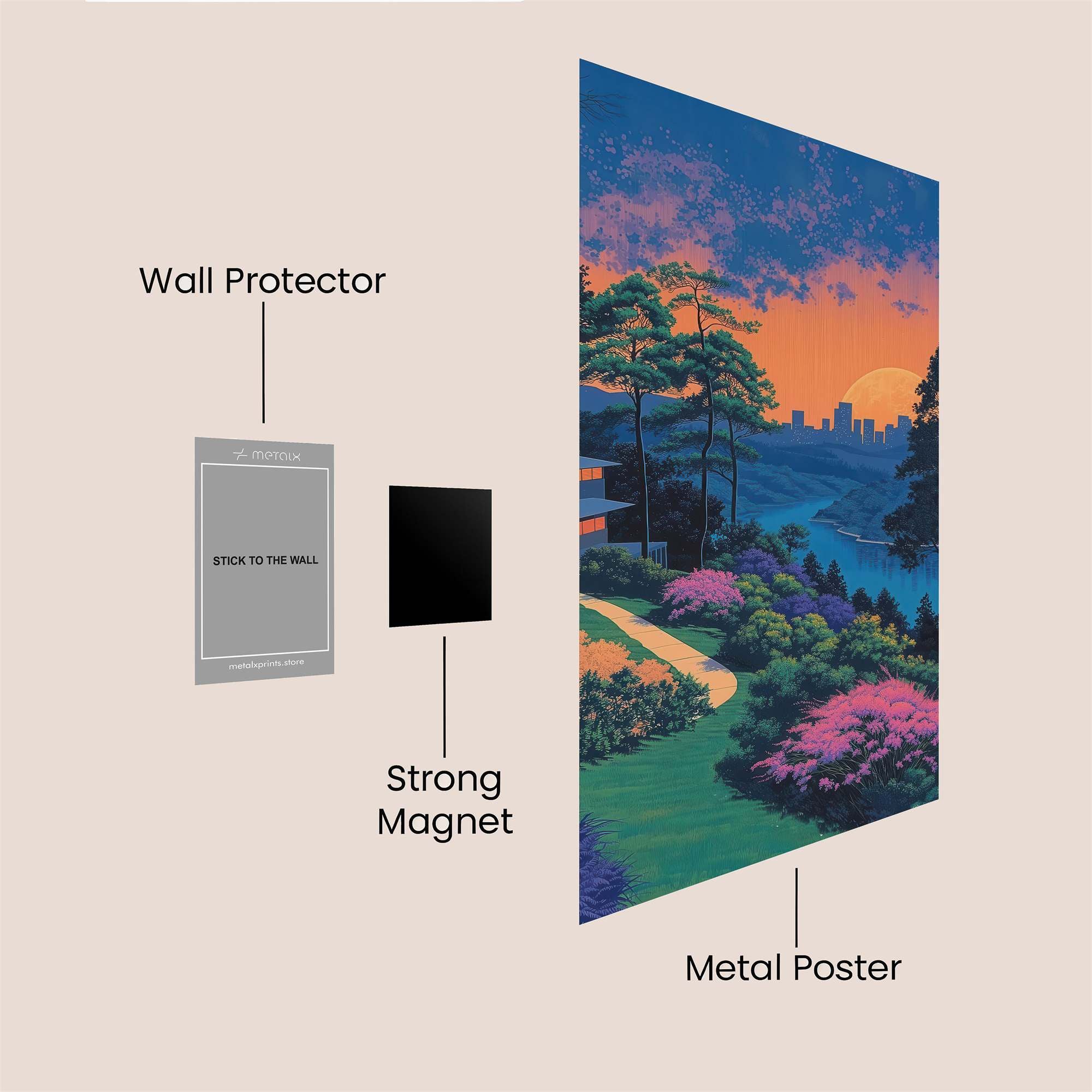 Sunset Serenity Safe Wall Magnetic / M