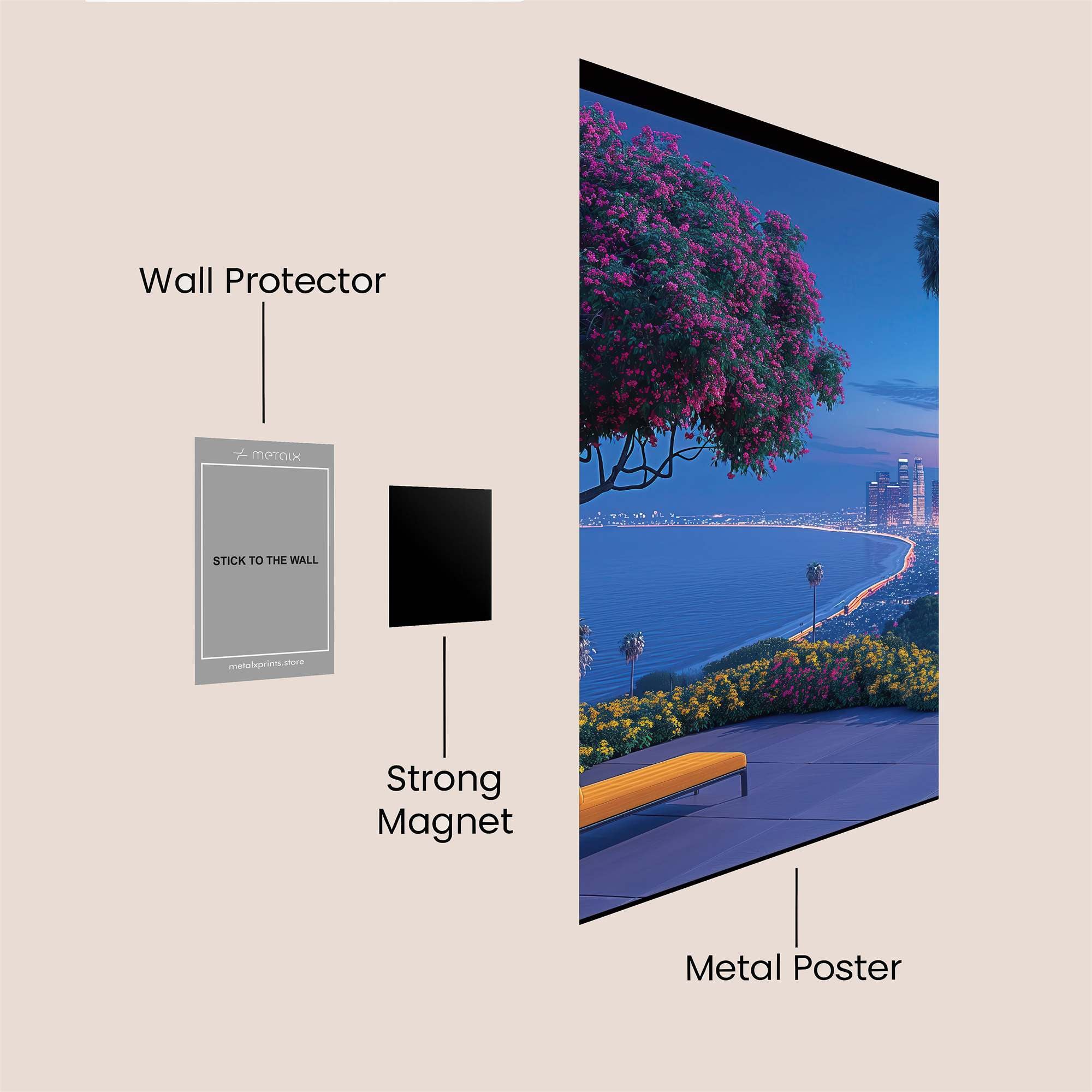 Cityscape Tranquil Safe Wall Magnetic / M