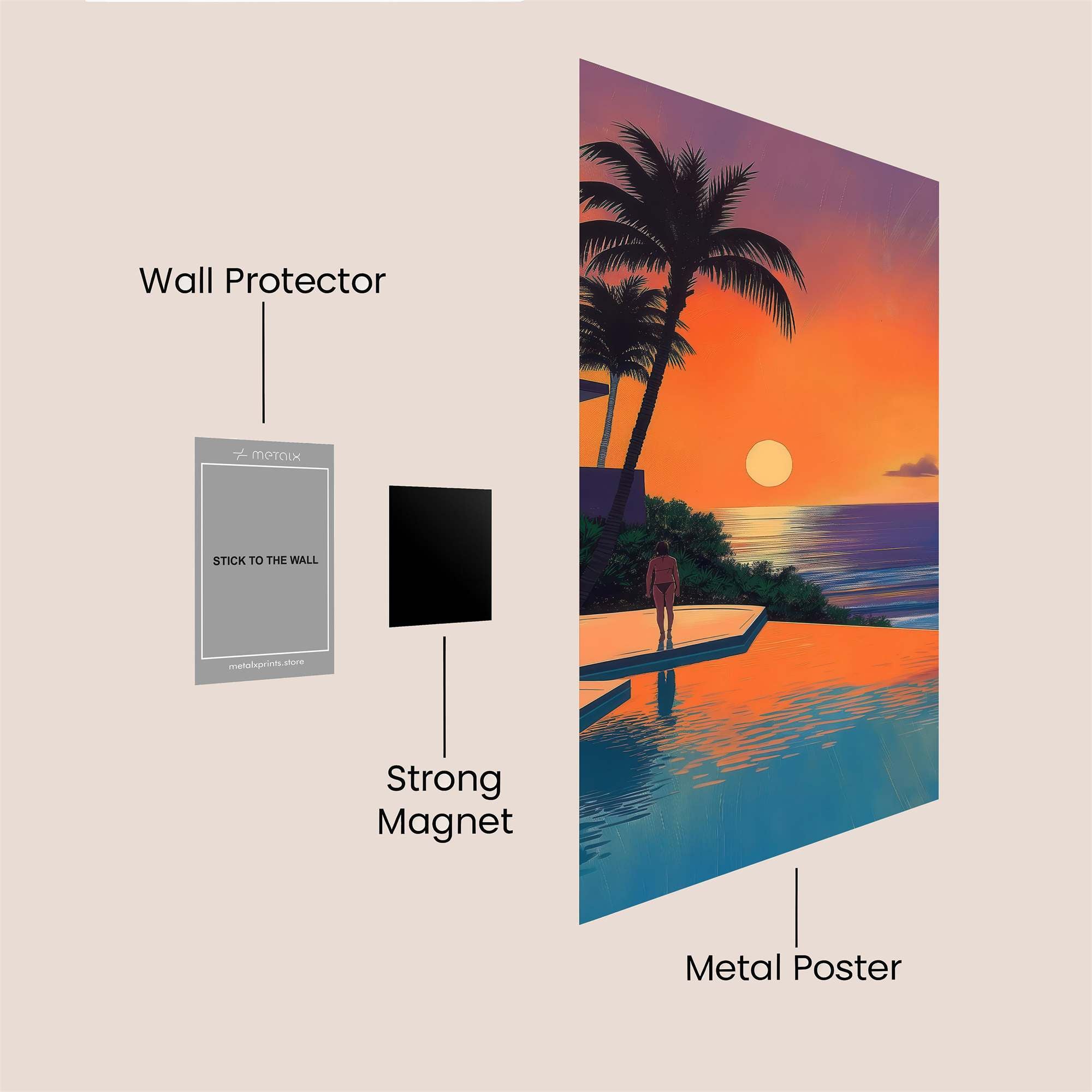 Sunset Serenity Safe Wall Magnetic / M