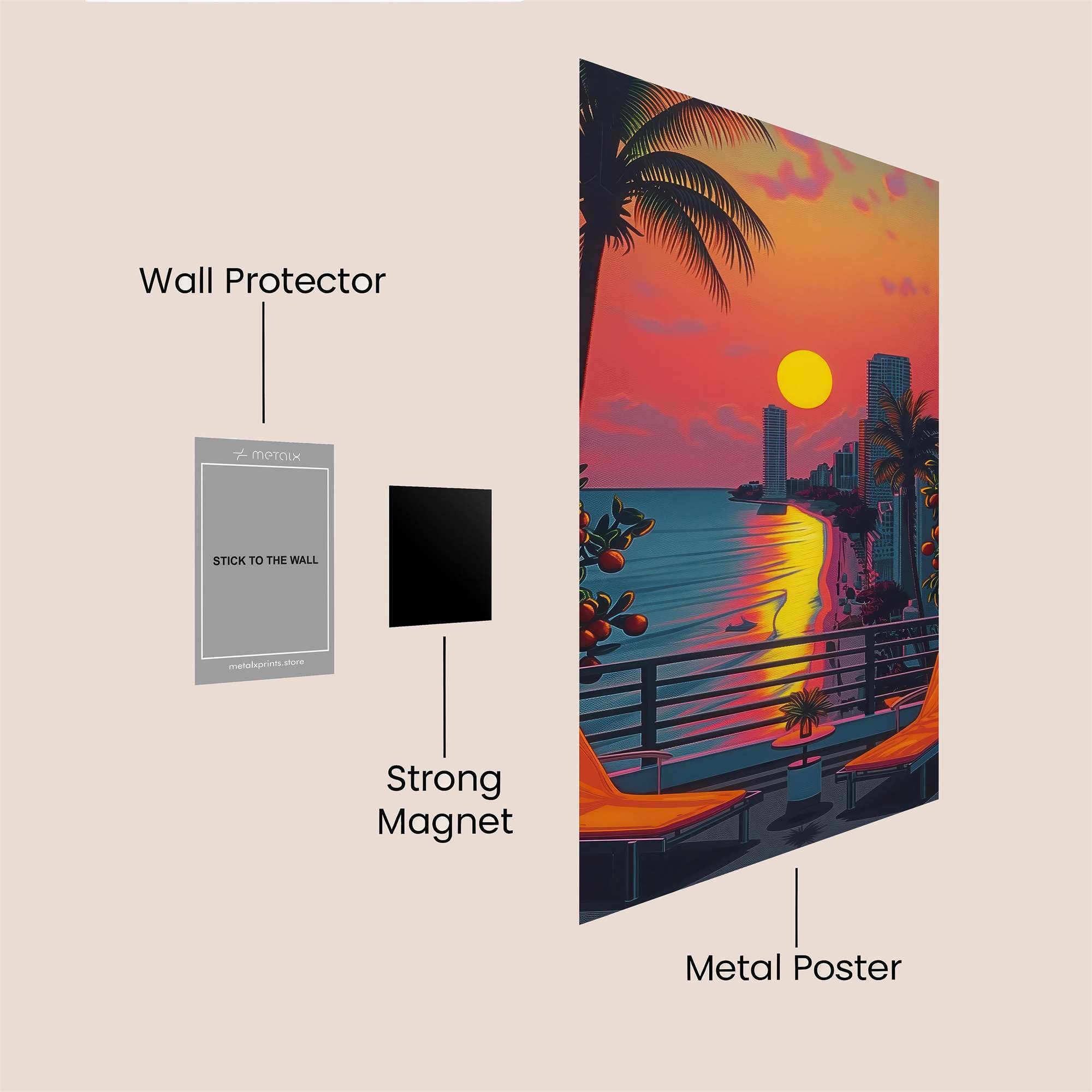 Sunset Serenity Safe Wall Magnetic / M