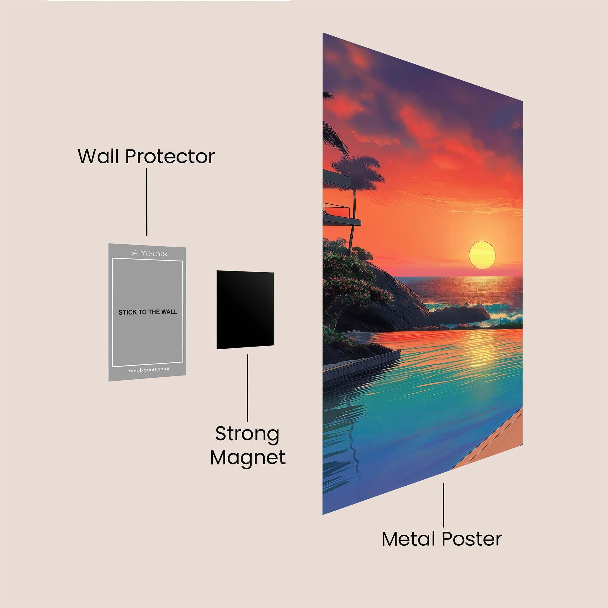 Sunset Serenity Safe Wall Magnetic / M