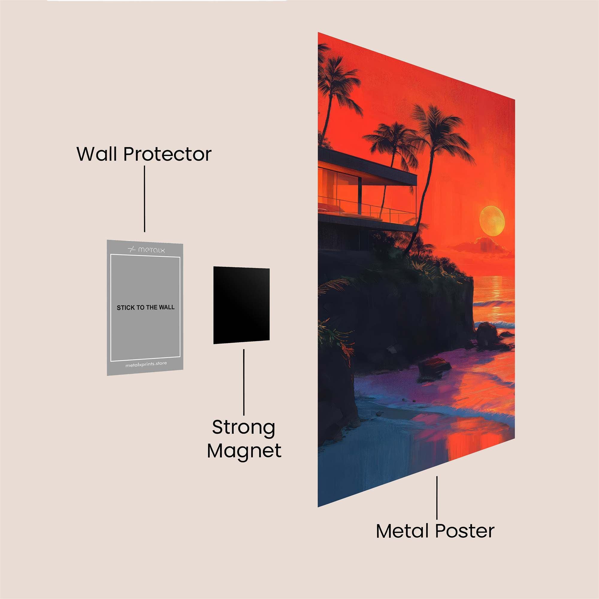 Sunset Serenity Safe Wall Magnetic / M