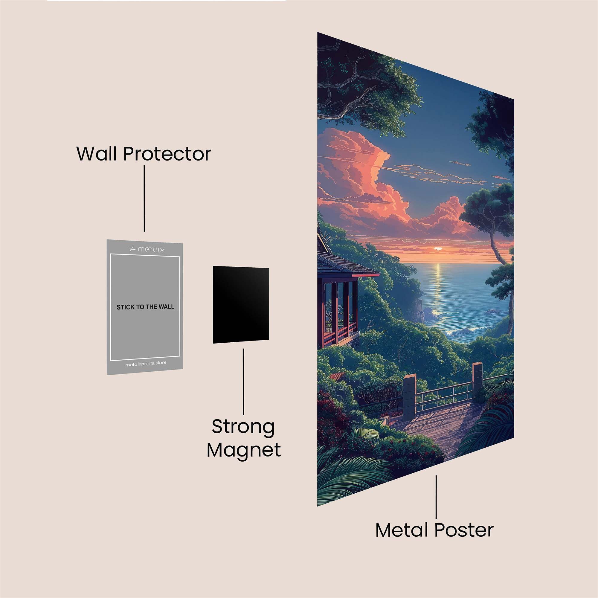 Sunset Serenity Safe Wall Magnetic / M