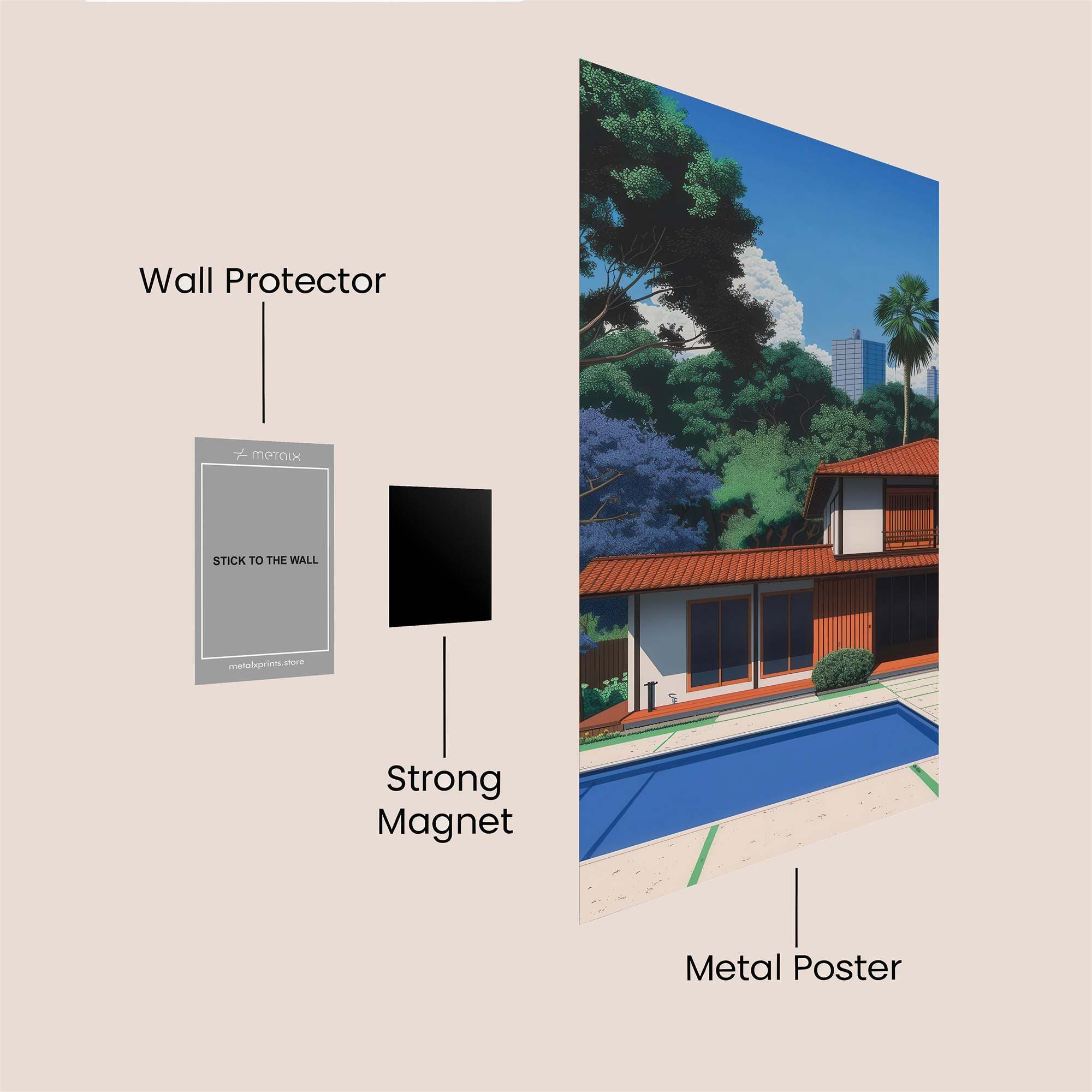 Tropical Serenity Safe Wall Magnetic / M