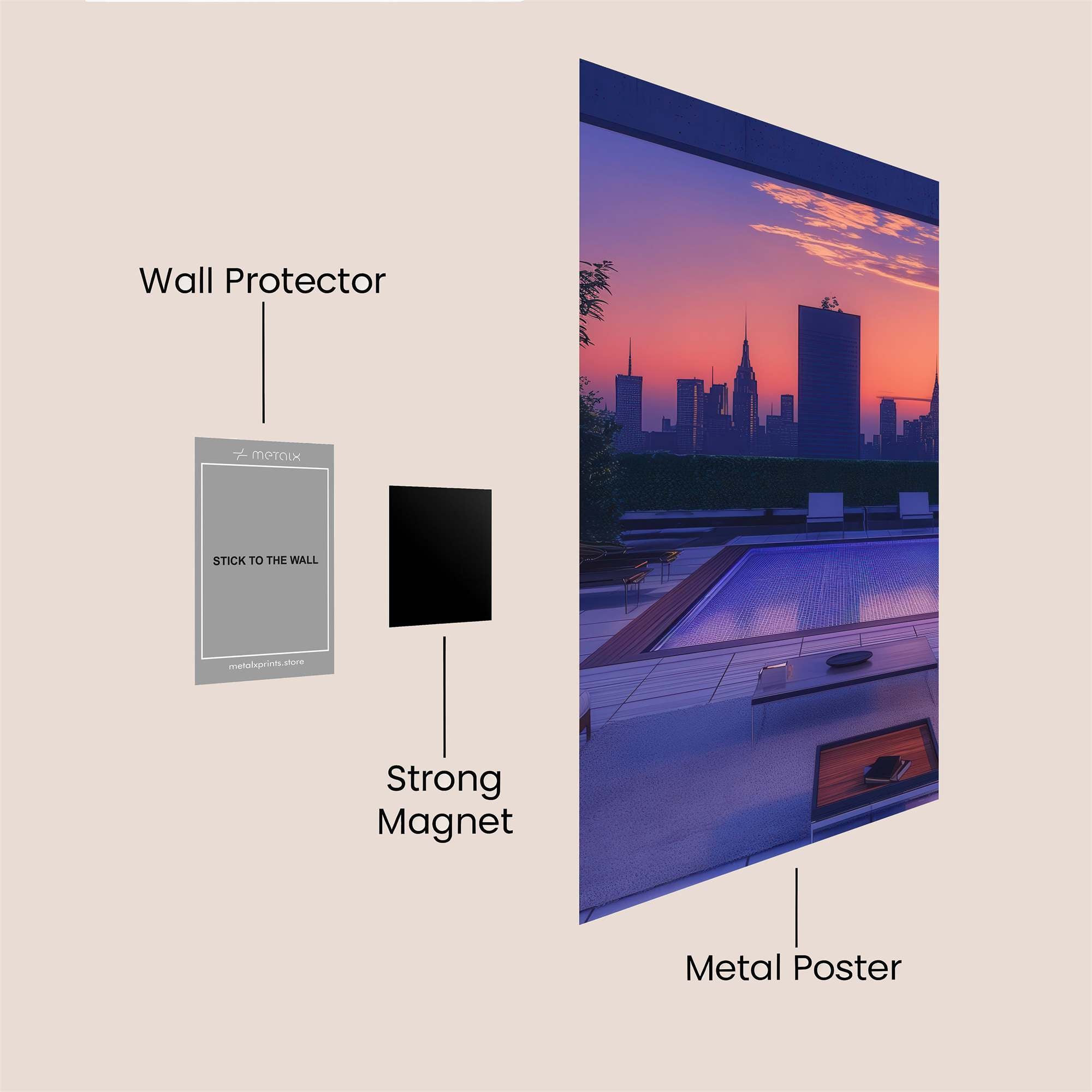 Skyline Serenity Safe Wall Magnetic / M