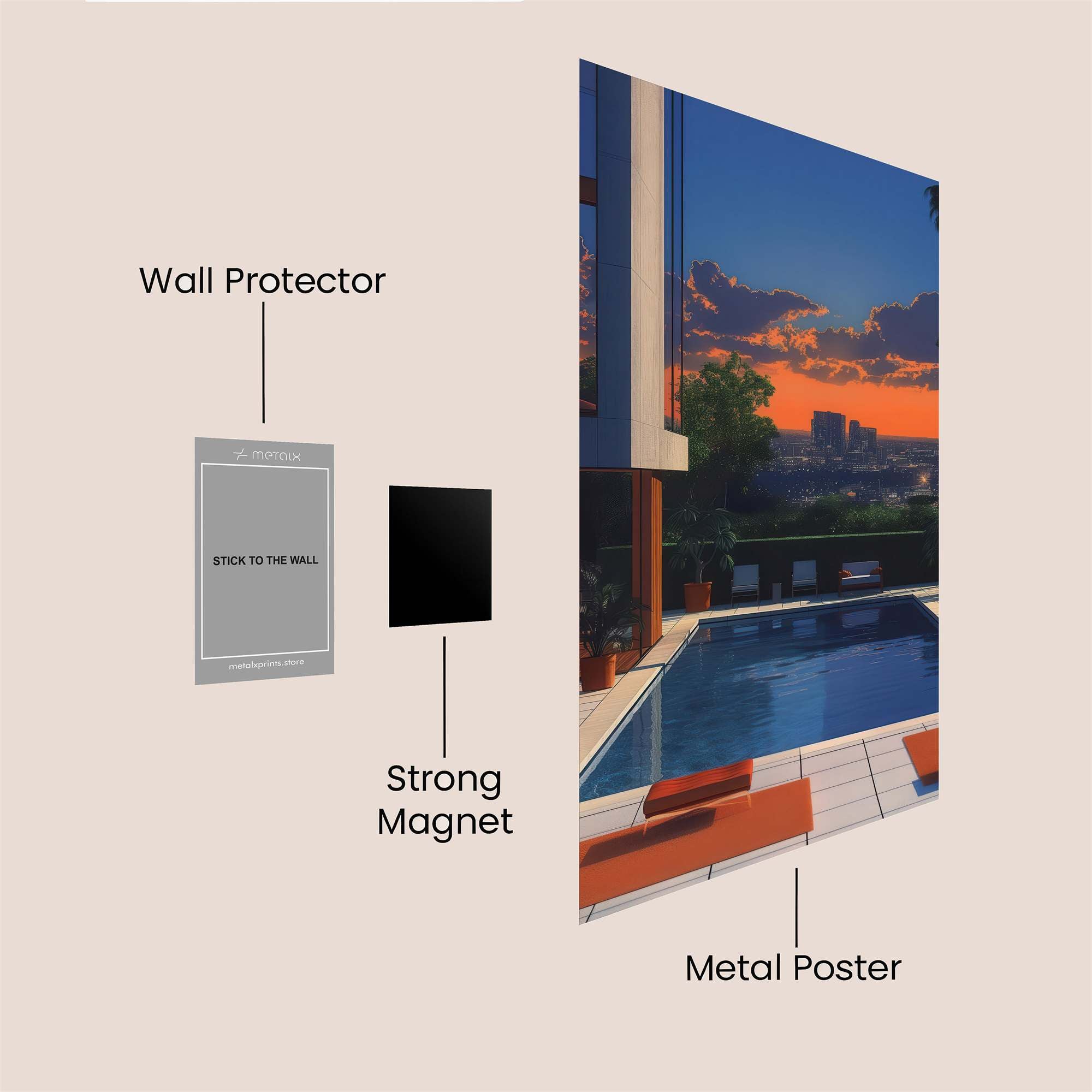 Sunset Serenity Safe Wall Magnetic / M