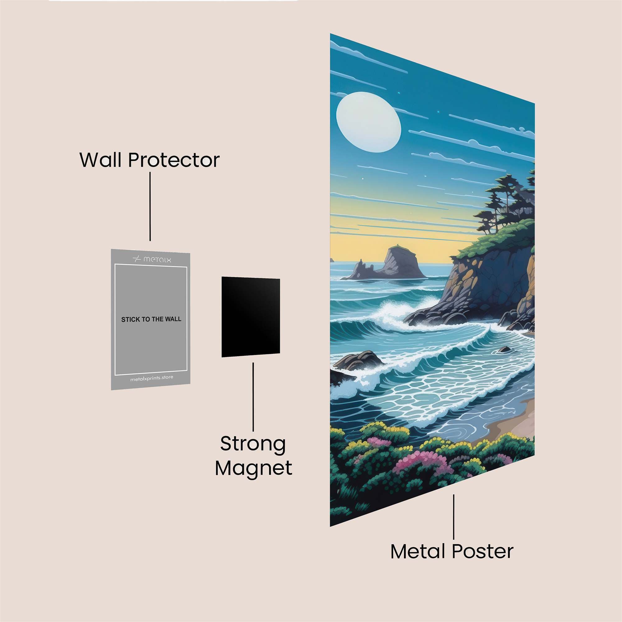 Moonlit Tranquility Safe Wall Magnetic / M