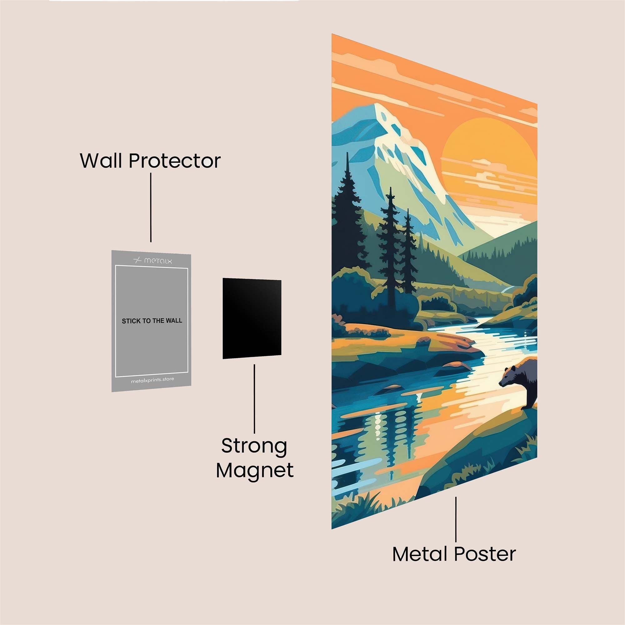 Bear Serenity Safe Wall Magnetic / M