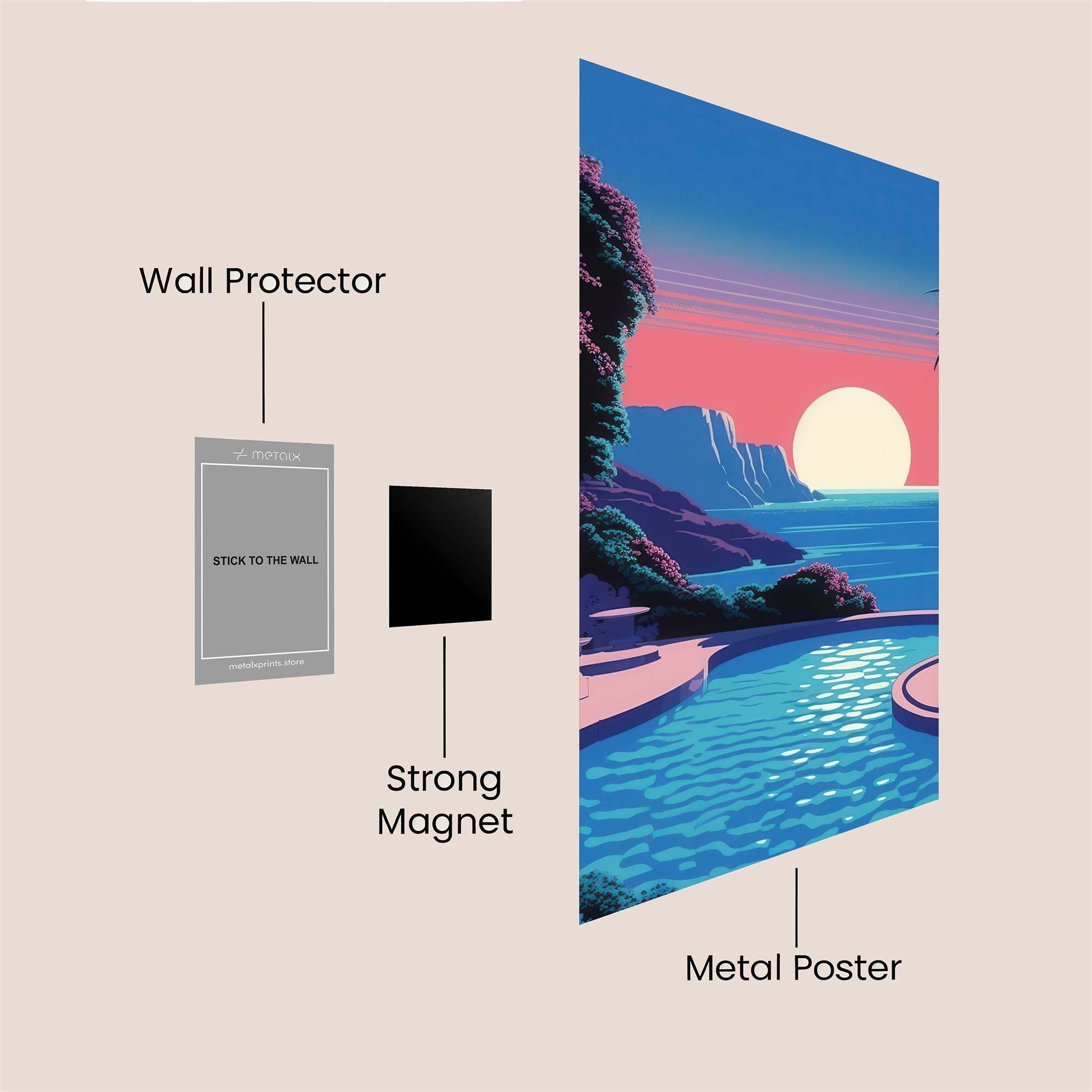 Sunset Serenity Safe Wall Magnetic / M