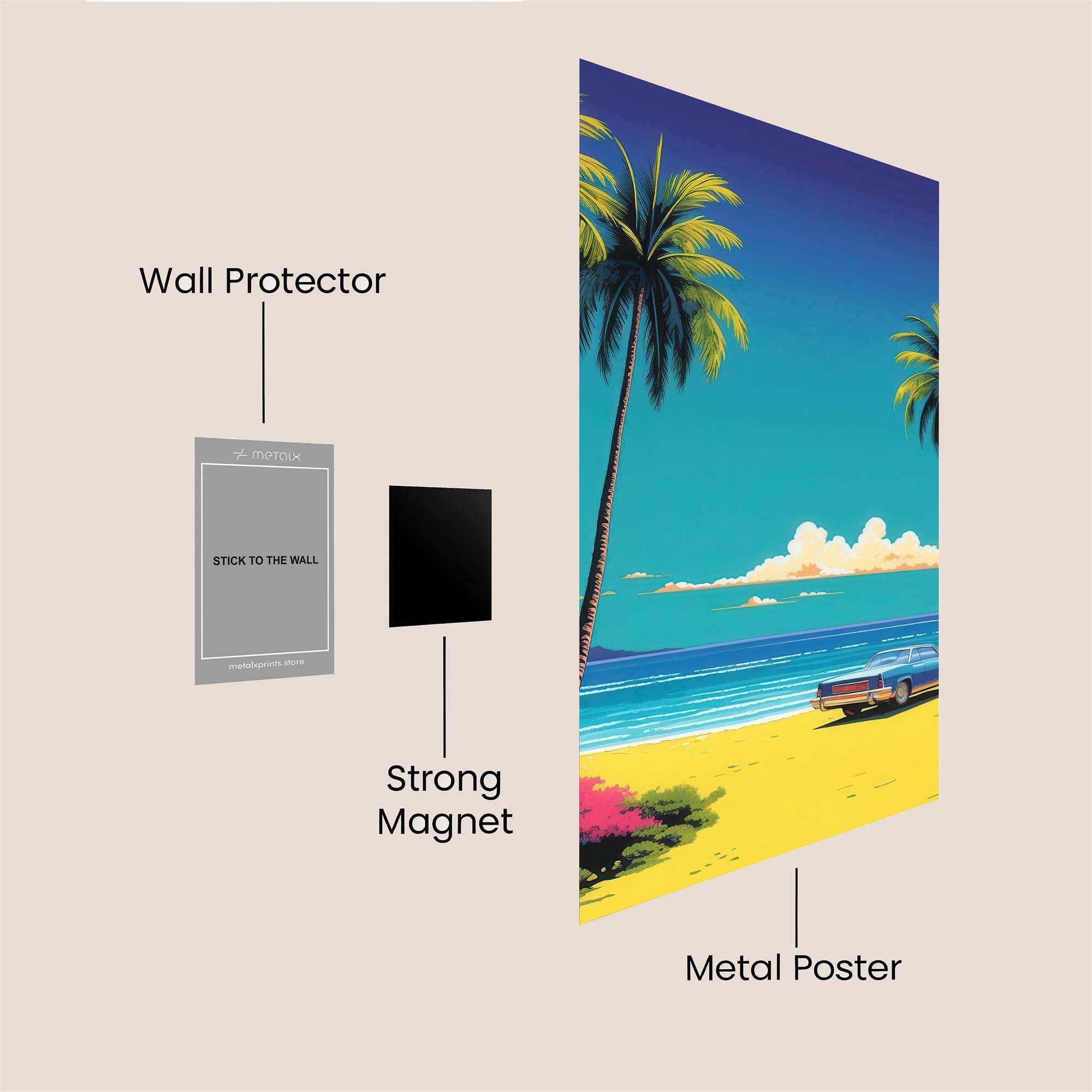 Beach Serenity Safe Wall Magnetic / M