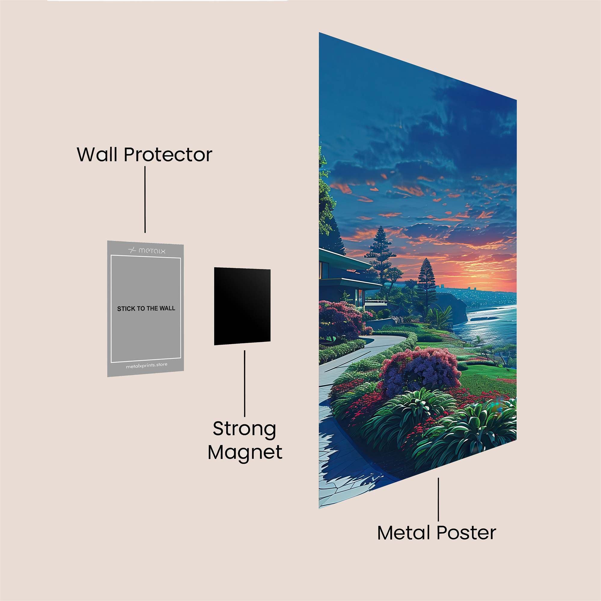 Sunset Serenity Safe Wall Magnetic / M
