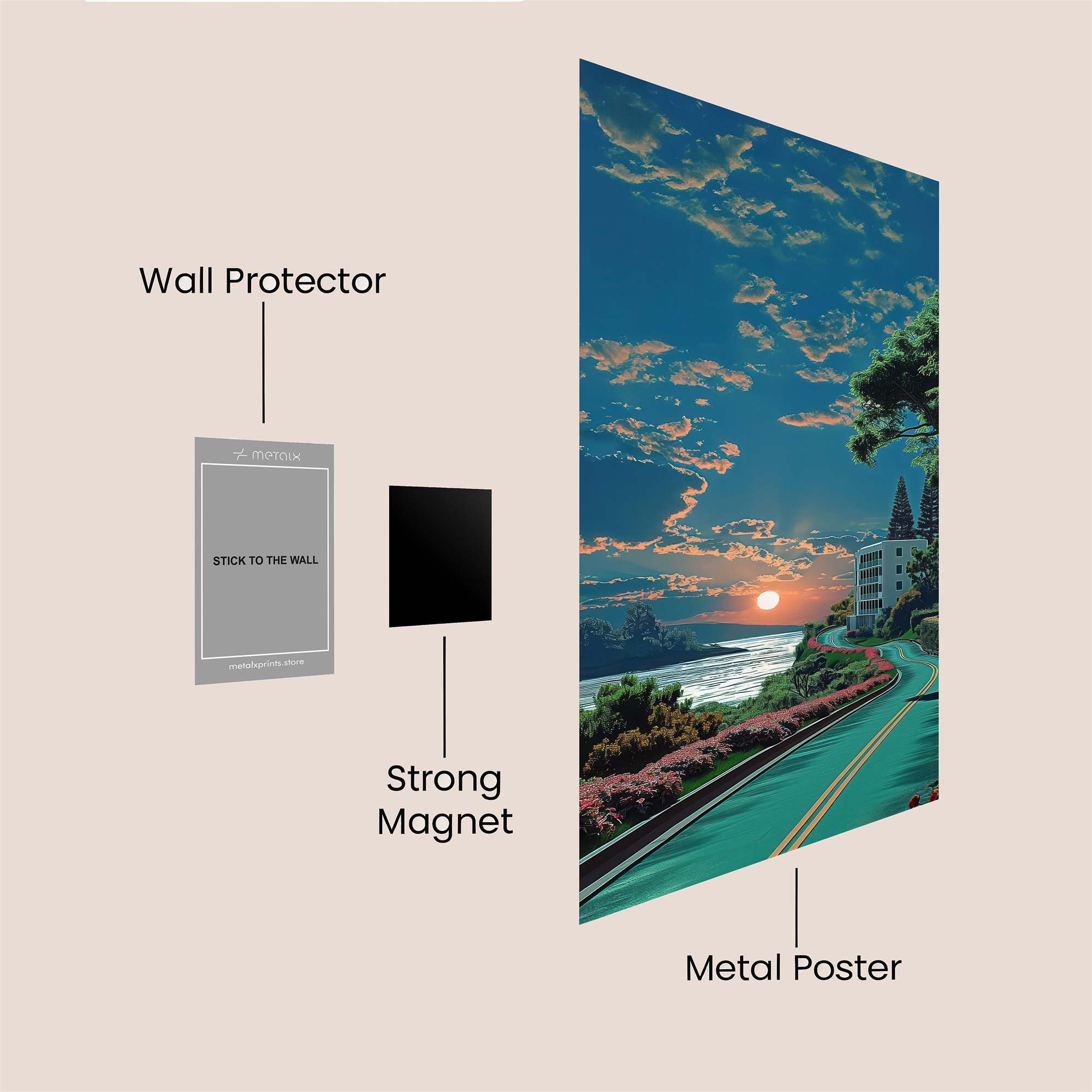 Sunset Serenity Safe Wall Magnetic / M