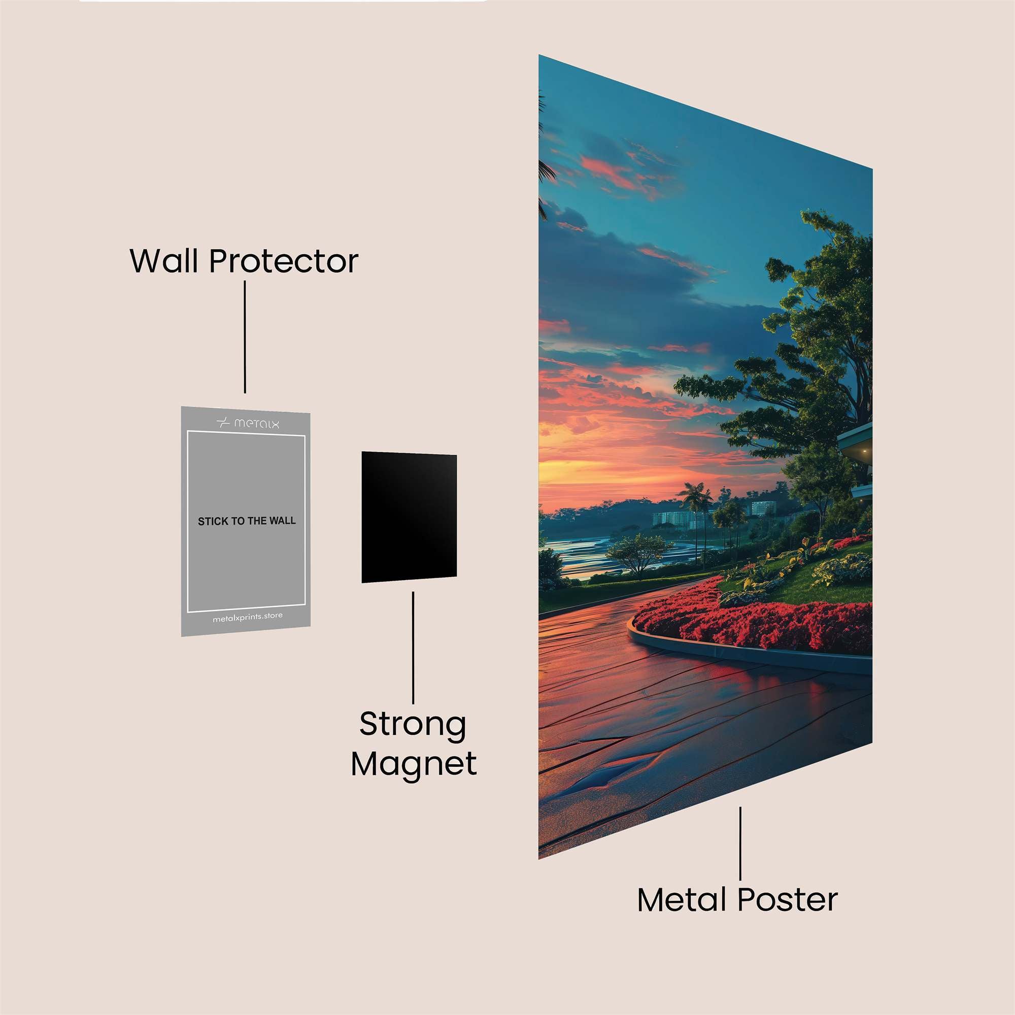 Sunset Serenity Safe Wall Magnetic / M