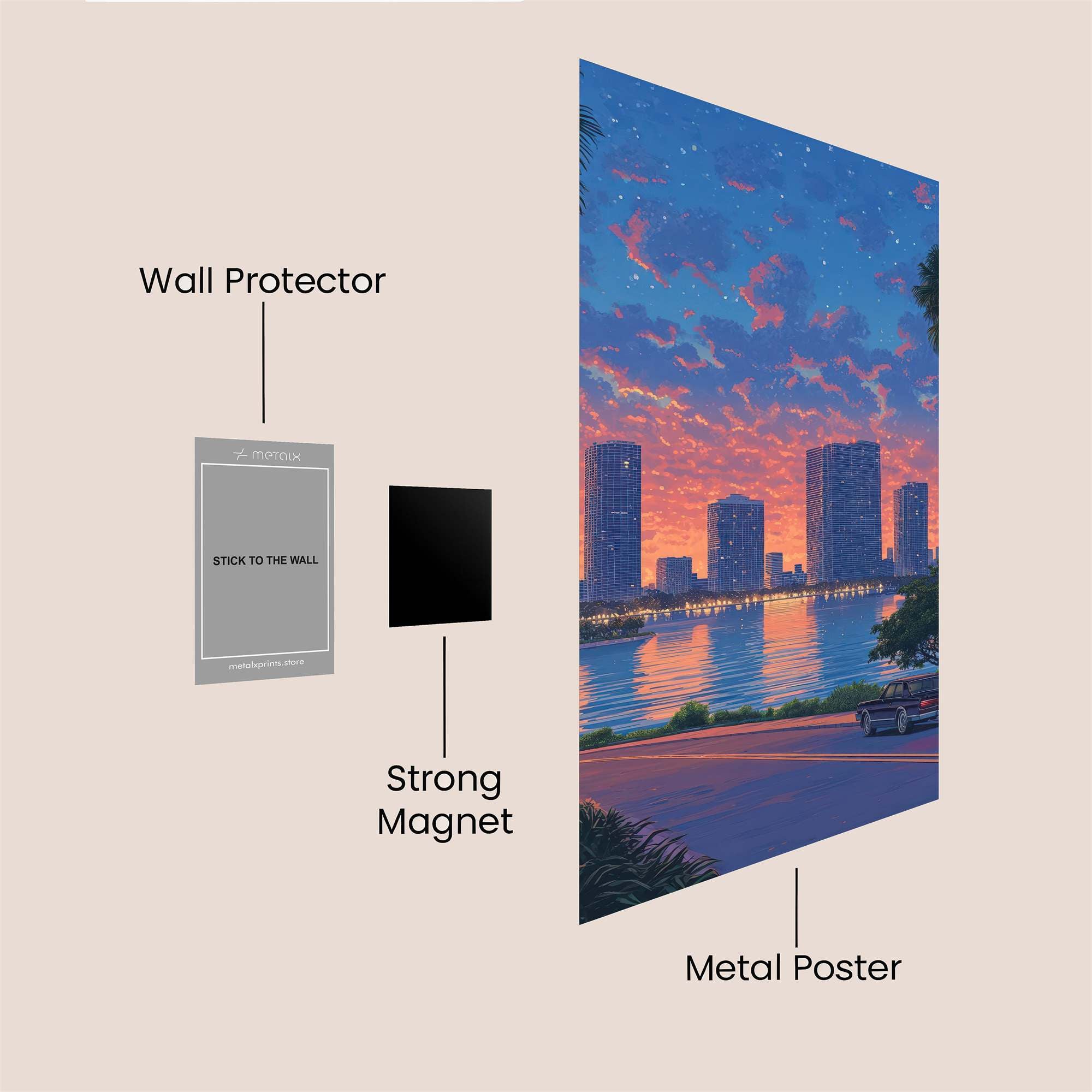 Miami Dreamscape Safe Wall Magnetic / M