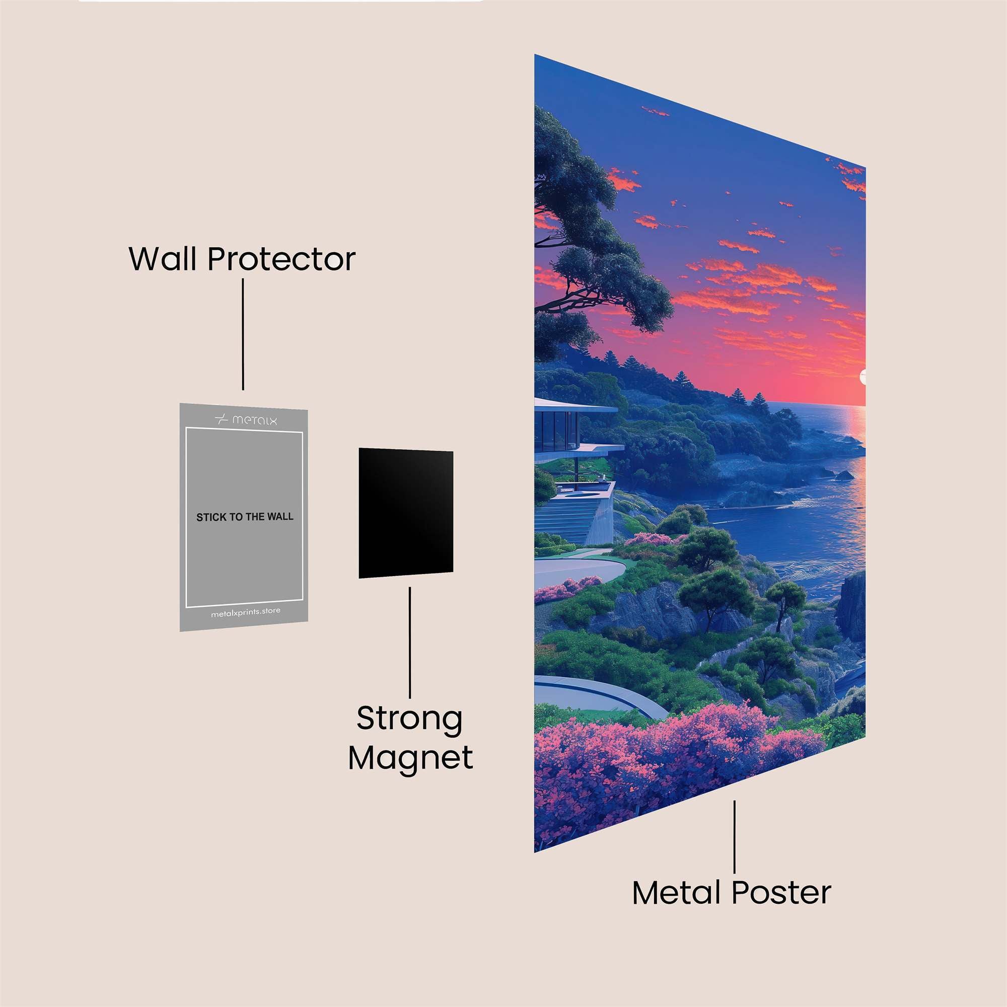 Sunset Serenity Safe Wall Magnetic / M