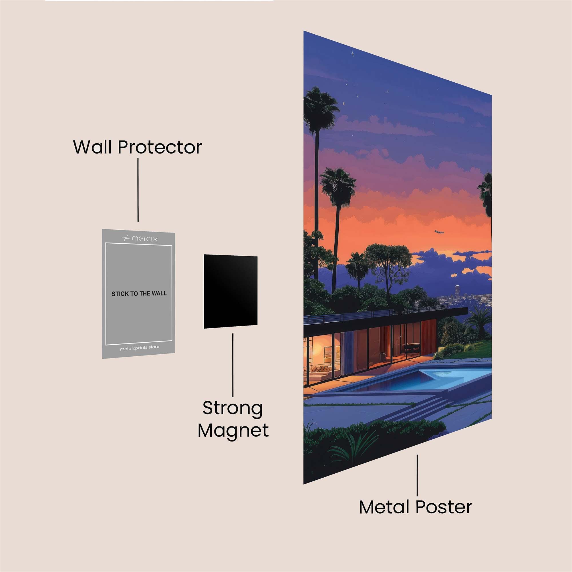 Sunset Serenity Safe Wall Magnetic / M