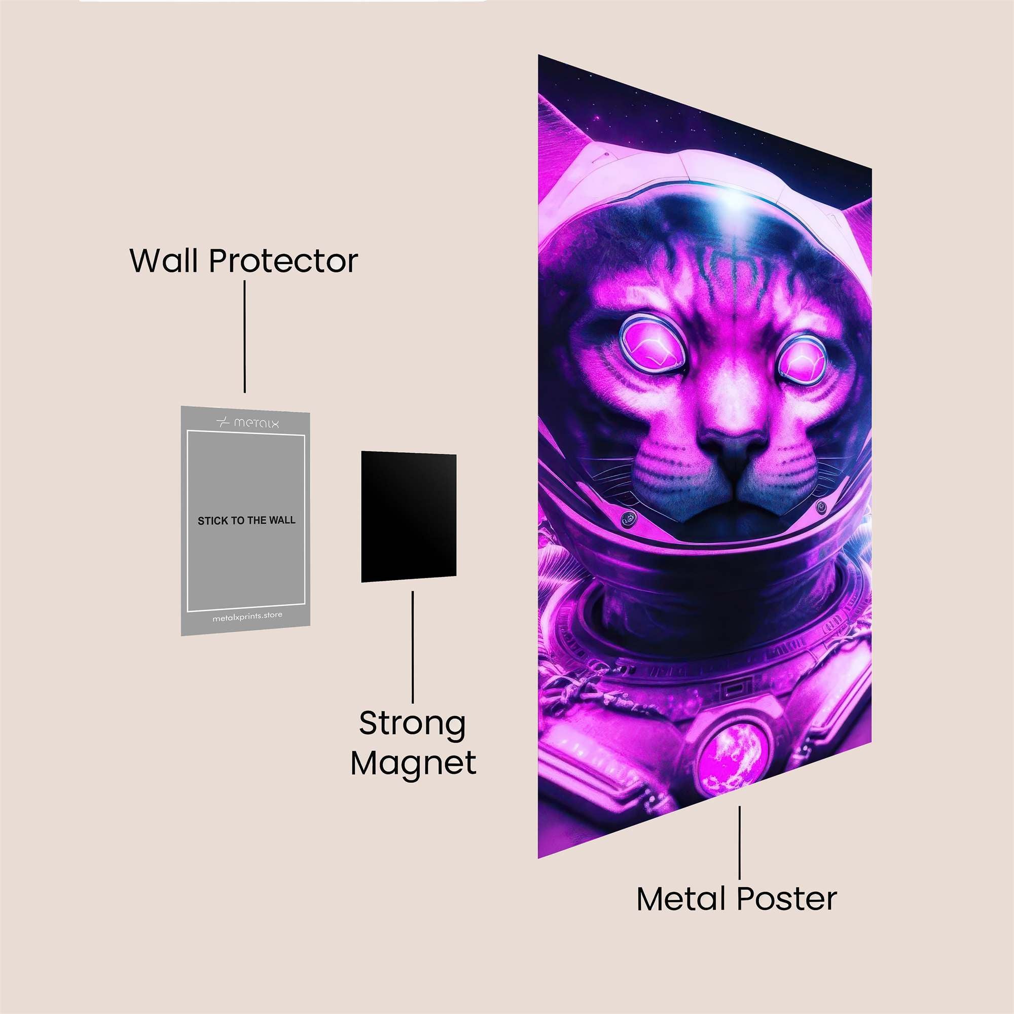 Cosmic Cat Safe Wall Magnetic / M