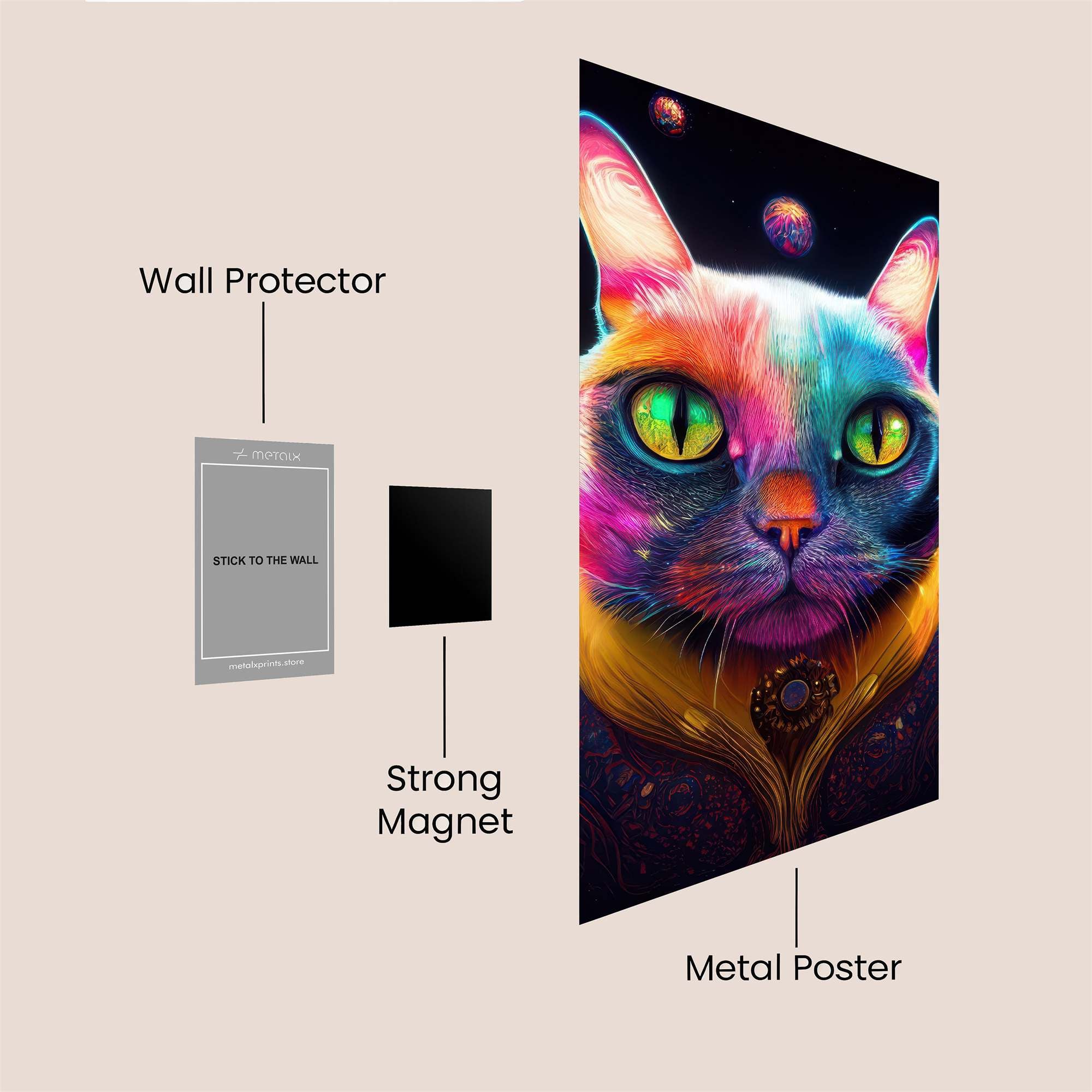 Cosmic Cat Safe Wall Magnetic / M