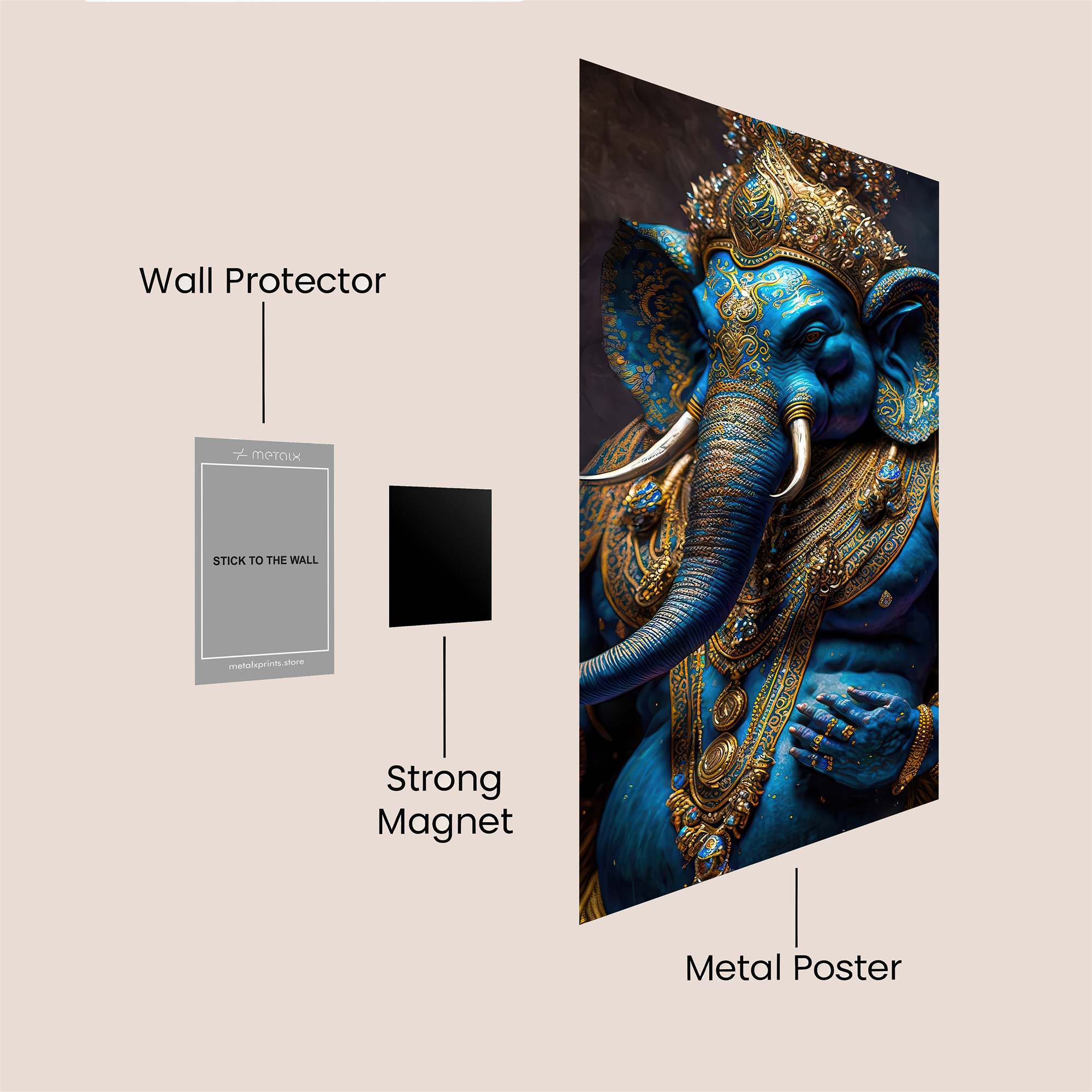 Ganesha Majestic Safe Wall Magnetic / M