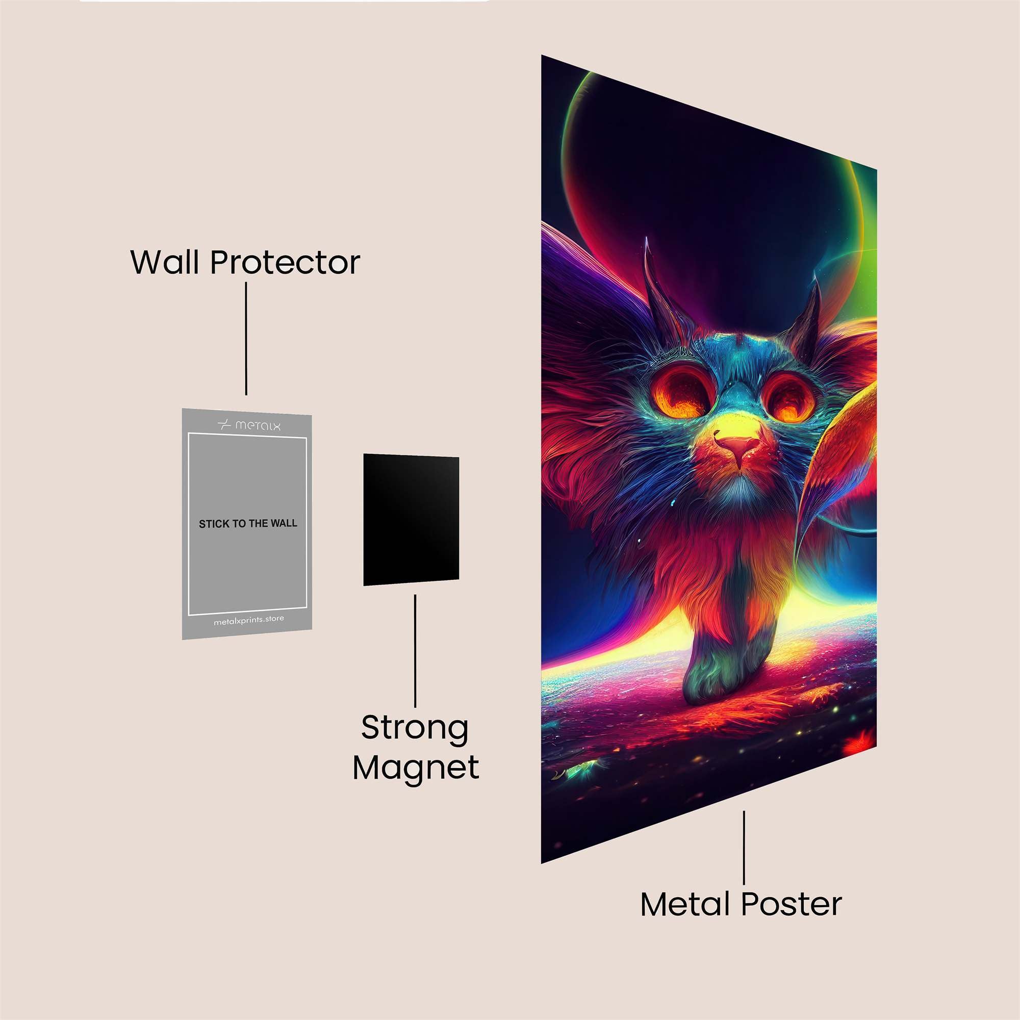 Cosmic Cat Safe Wall Magnetic / M
