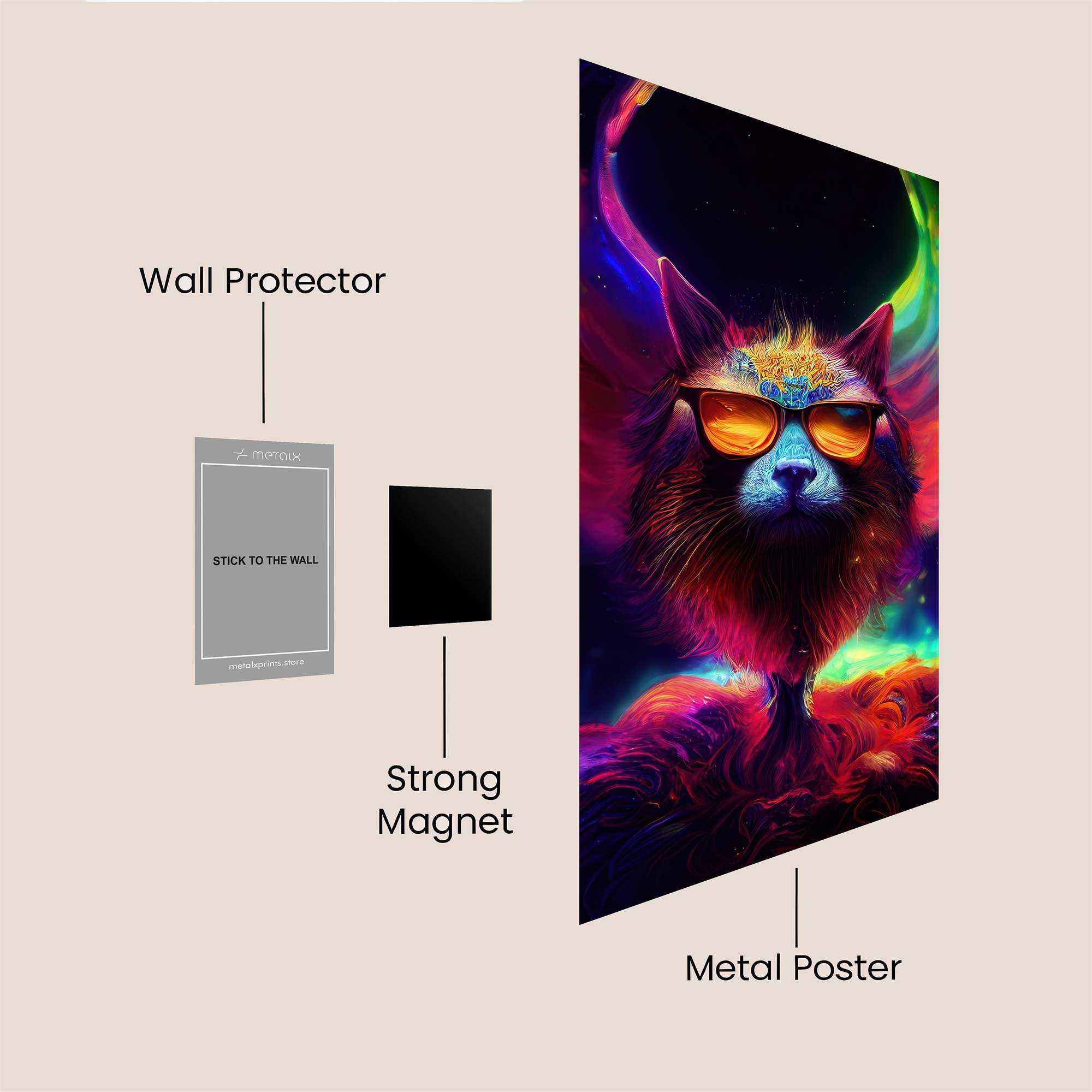 Cosmic Cat Safe Wall Magnetic / M