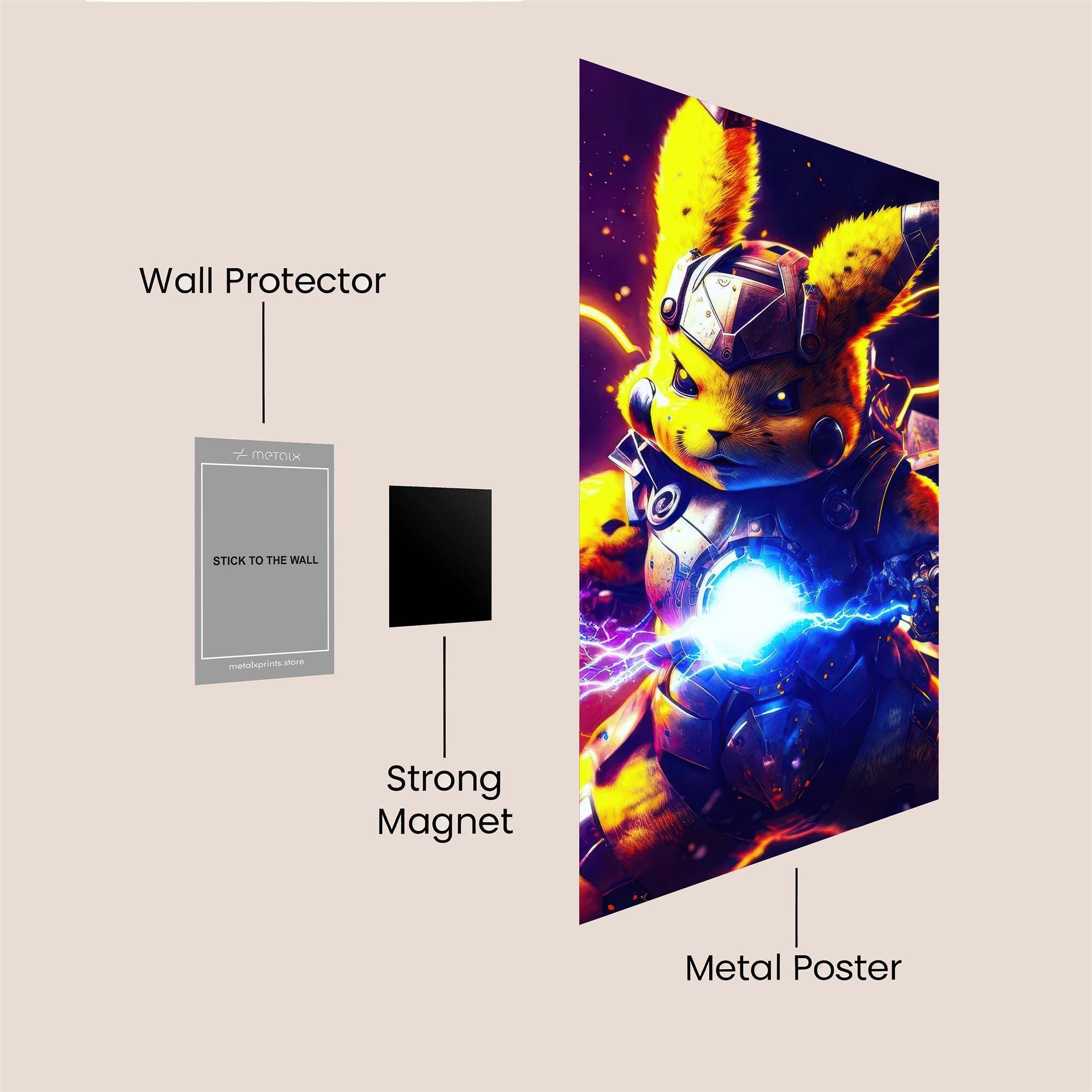 Pikachu Power Safe Wall Magnetic / M