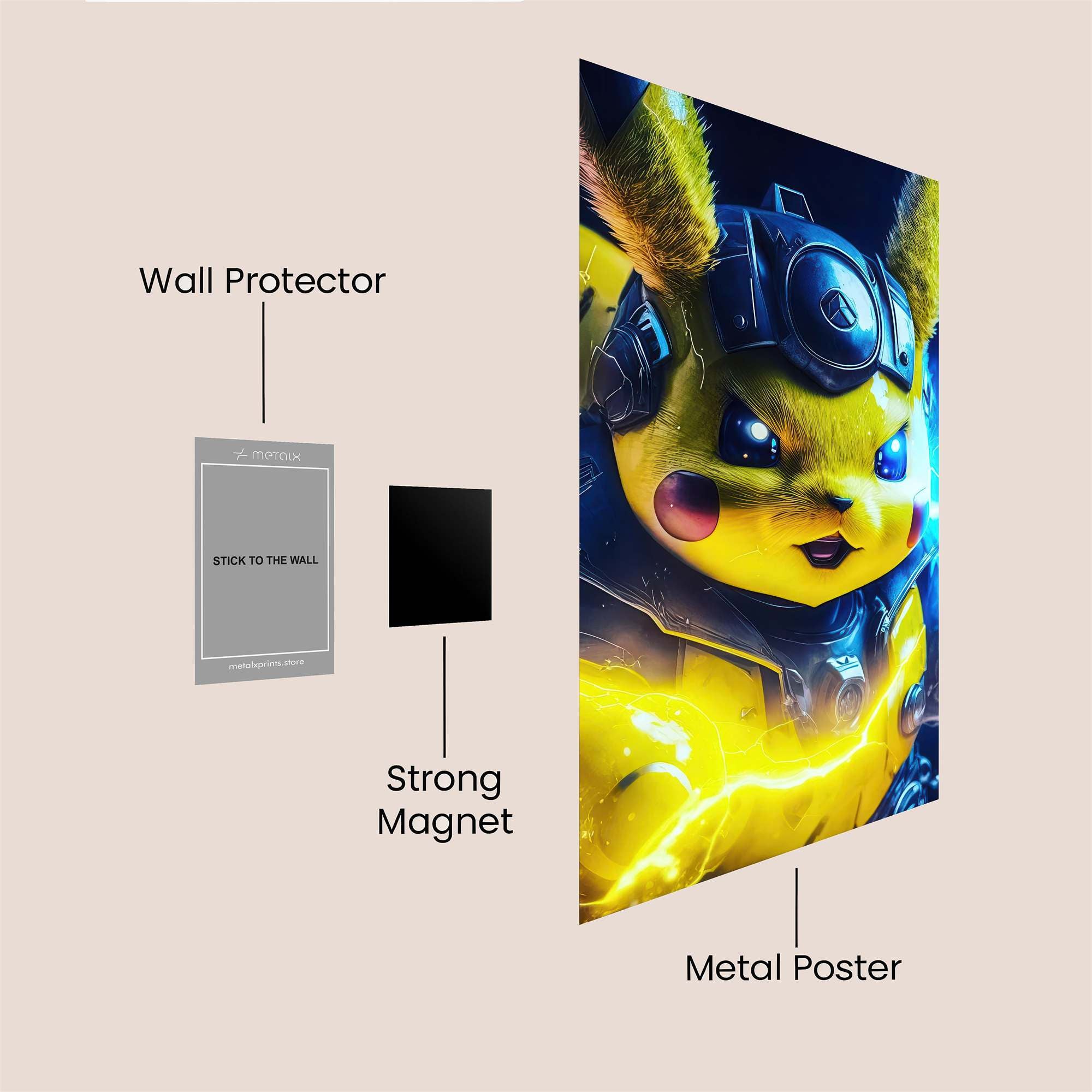 Pikachu Intense Safe Wall Magnetic / M