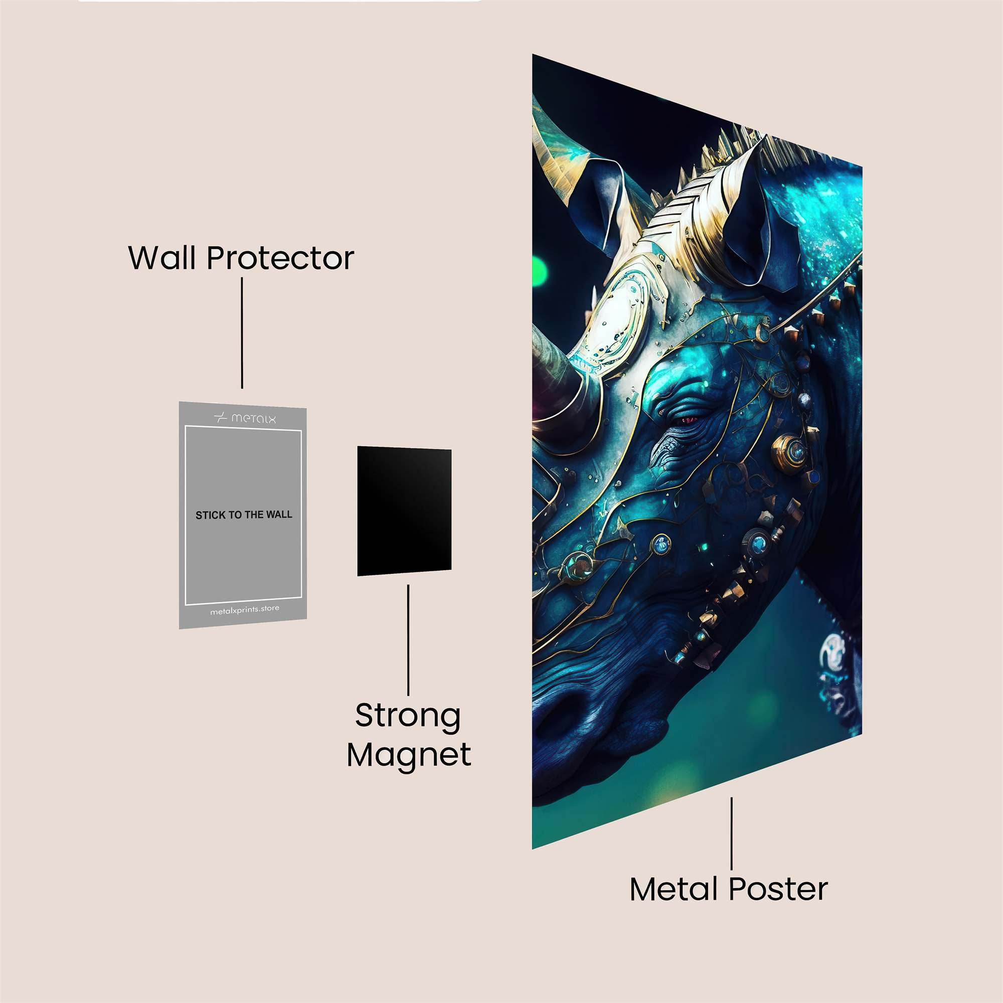 Rhinoceros Radiant Safe Wall Magnetic / M