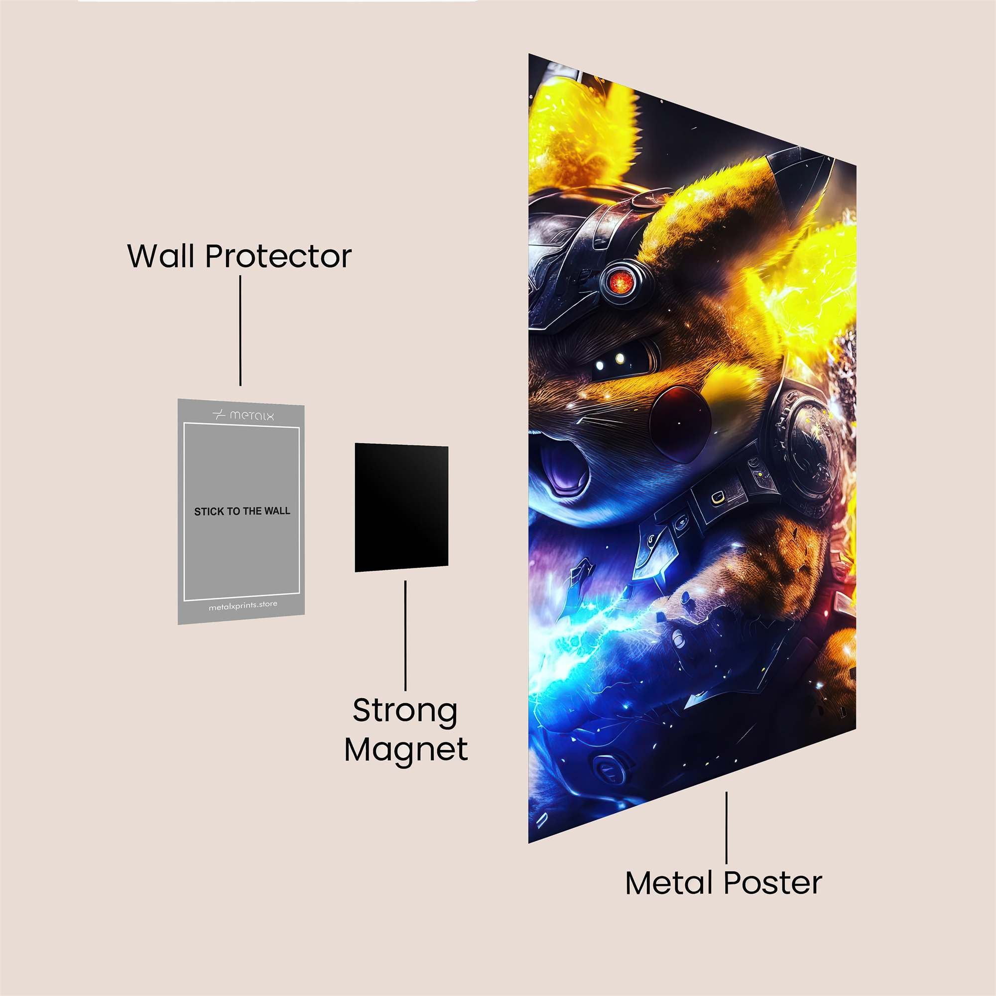 Pikachu Fury Safe Wall Magnetic / M