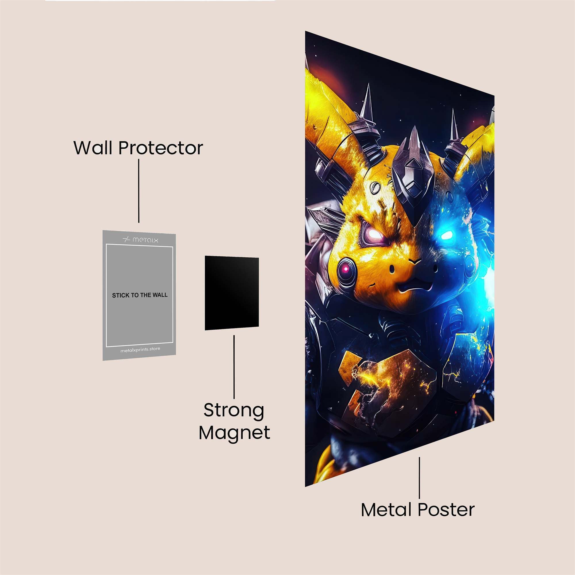 Pikachu Rage Safe Wall Magnetic / M