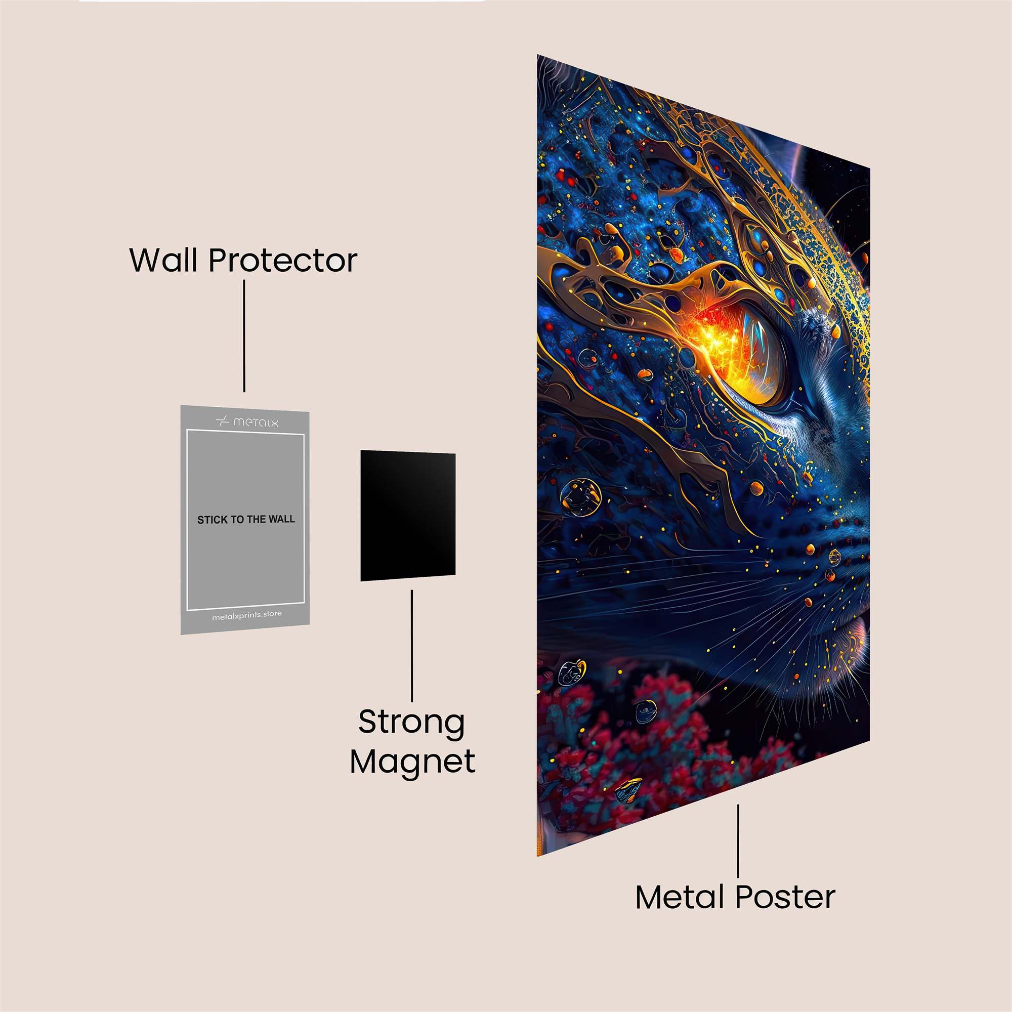 Cosmic Cat Safe Wall Magnetic / M