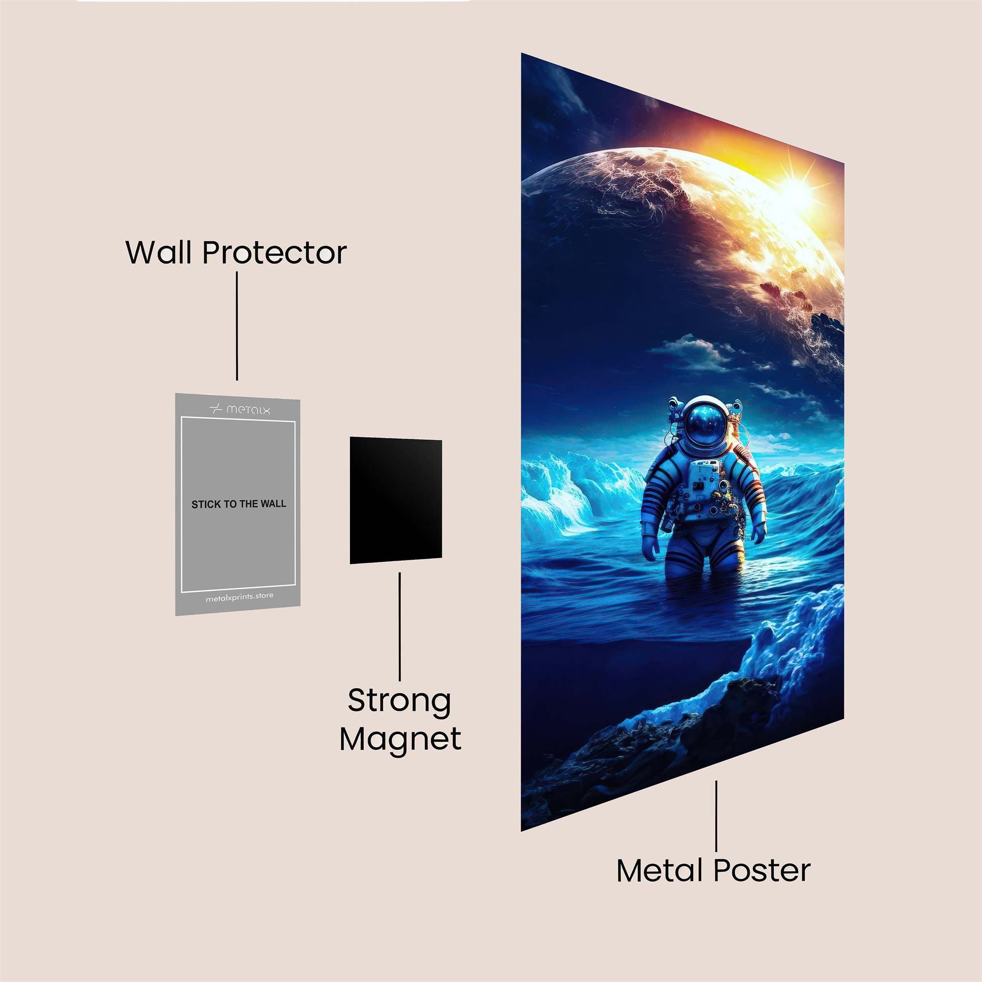 Astronaut Dreaming Safe Wall Magnetic / M