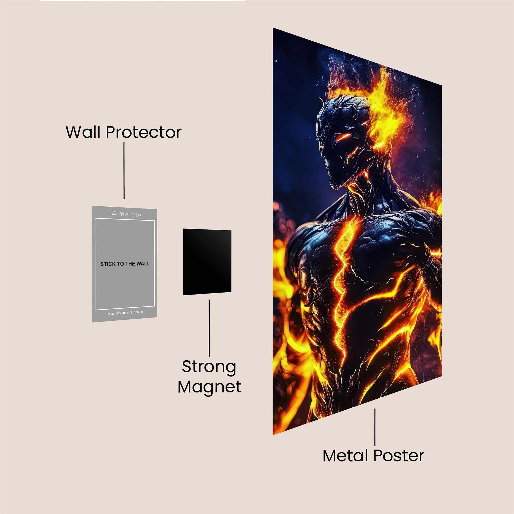 Flame Fury Safe Wall Magnetic / M