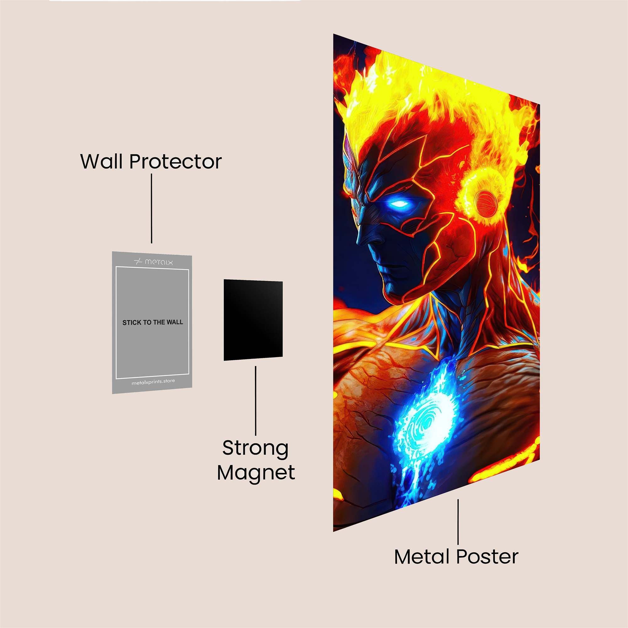 Flame Fury Safe Wall Magnetic / M