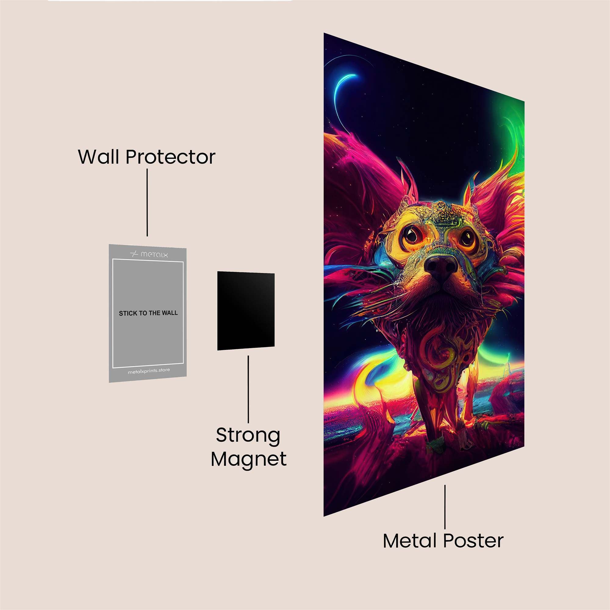 Psychedelic Pup Safe Wall Magnetic / M