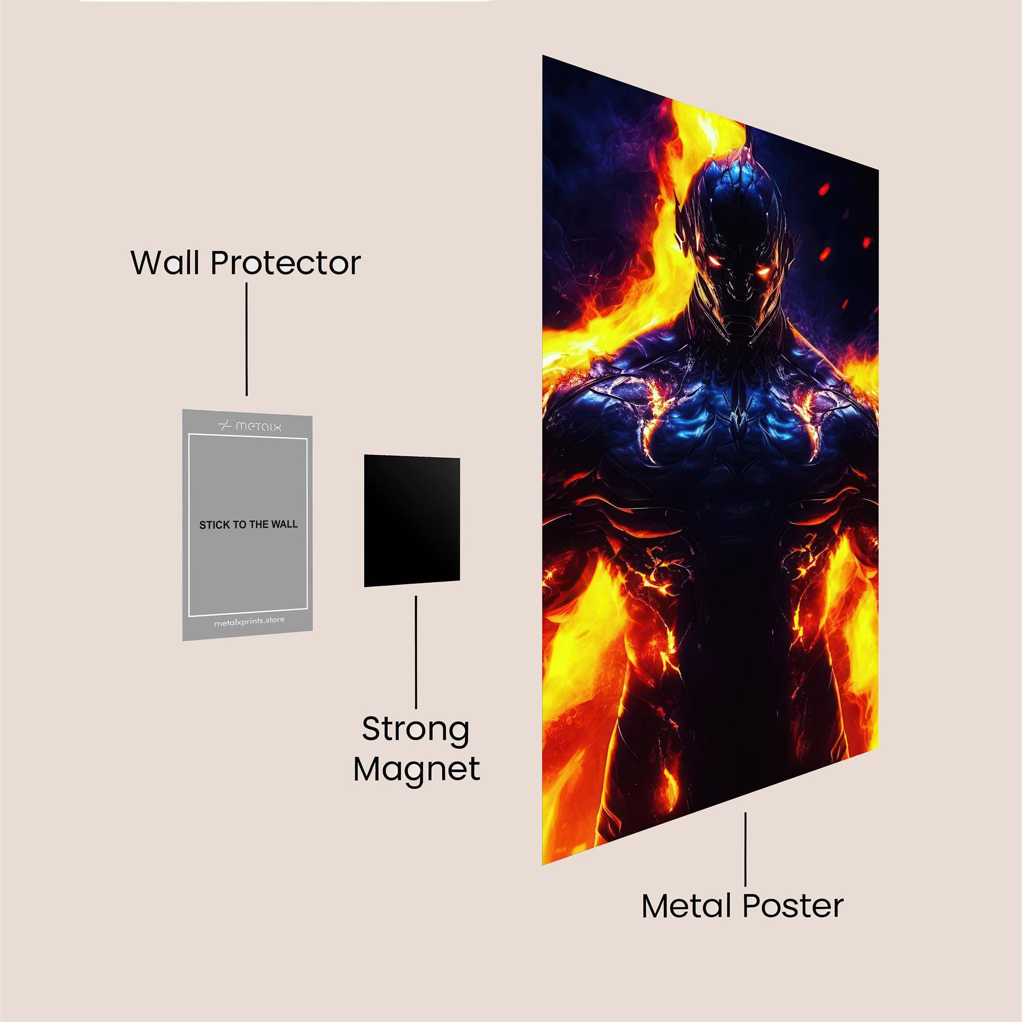 Inferno Warrior Safe Wall Magnetic / M