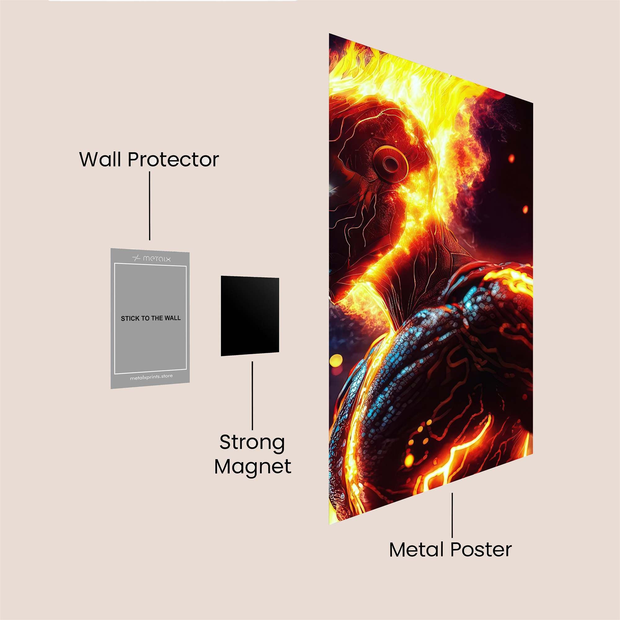 Flame Wraith Safe Wall Magnetic / M