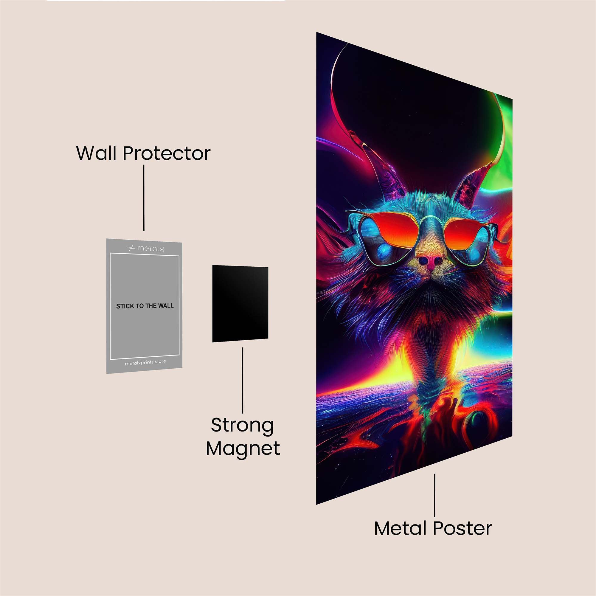 Cosmic Cat Safe Wall Magnetic / M