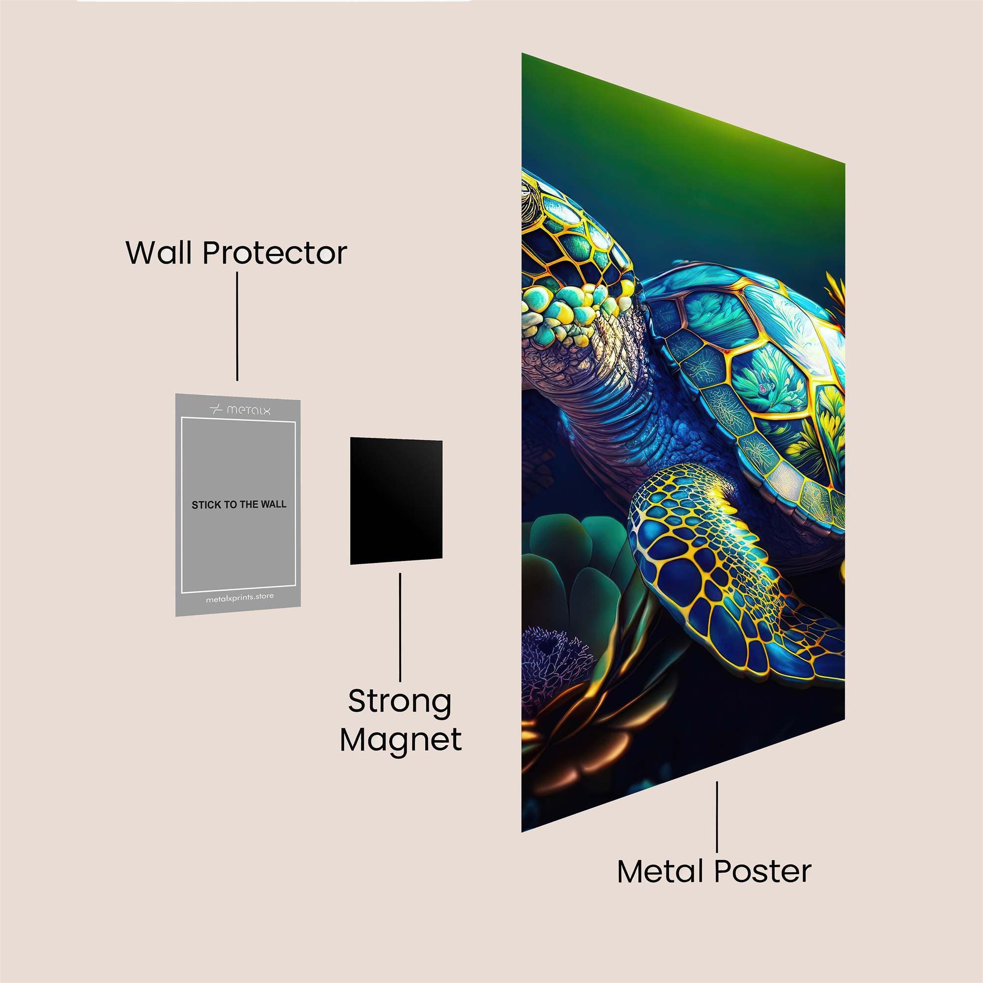 FloralTurtle Safe Wall Magnetic / M
