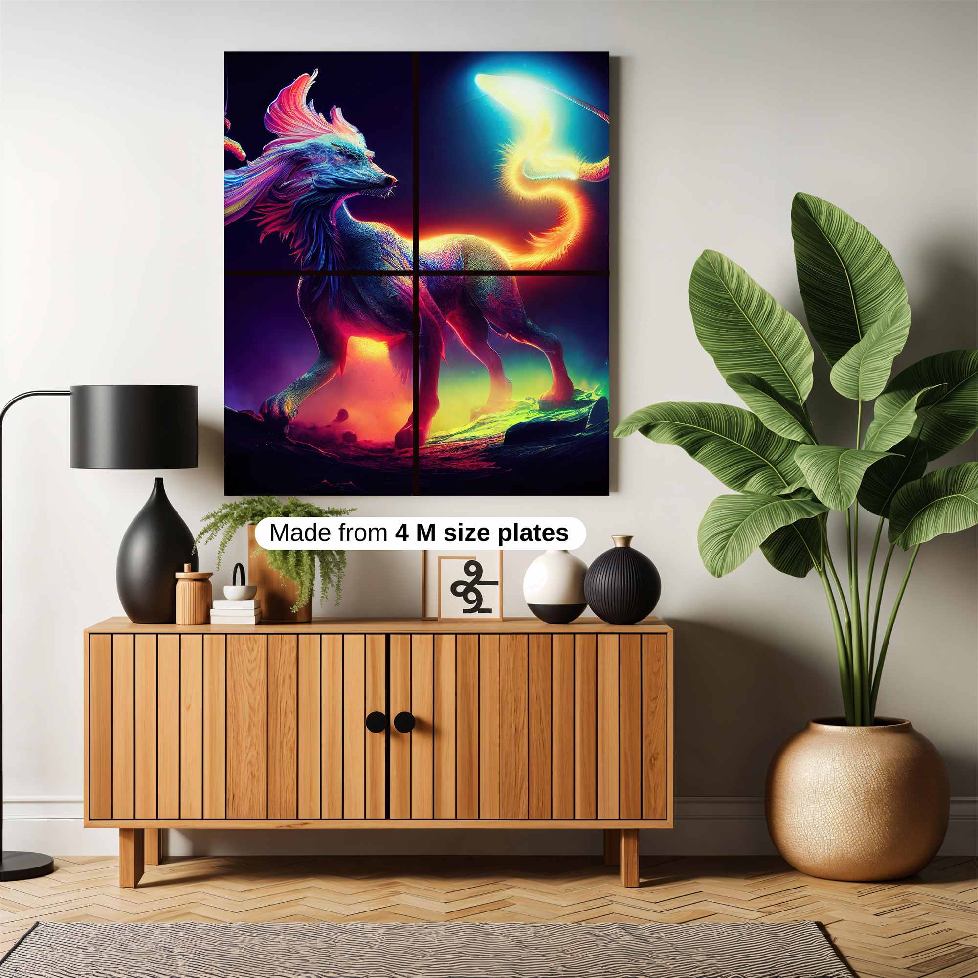 Neon Wolf Safe Wall Magnetic / M