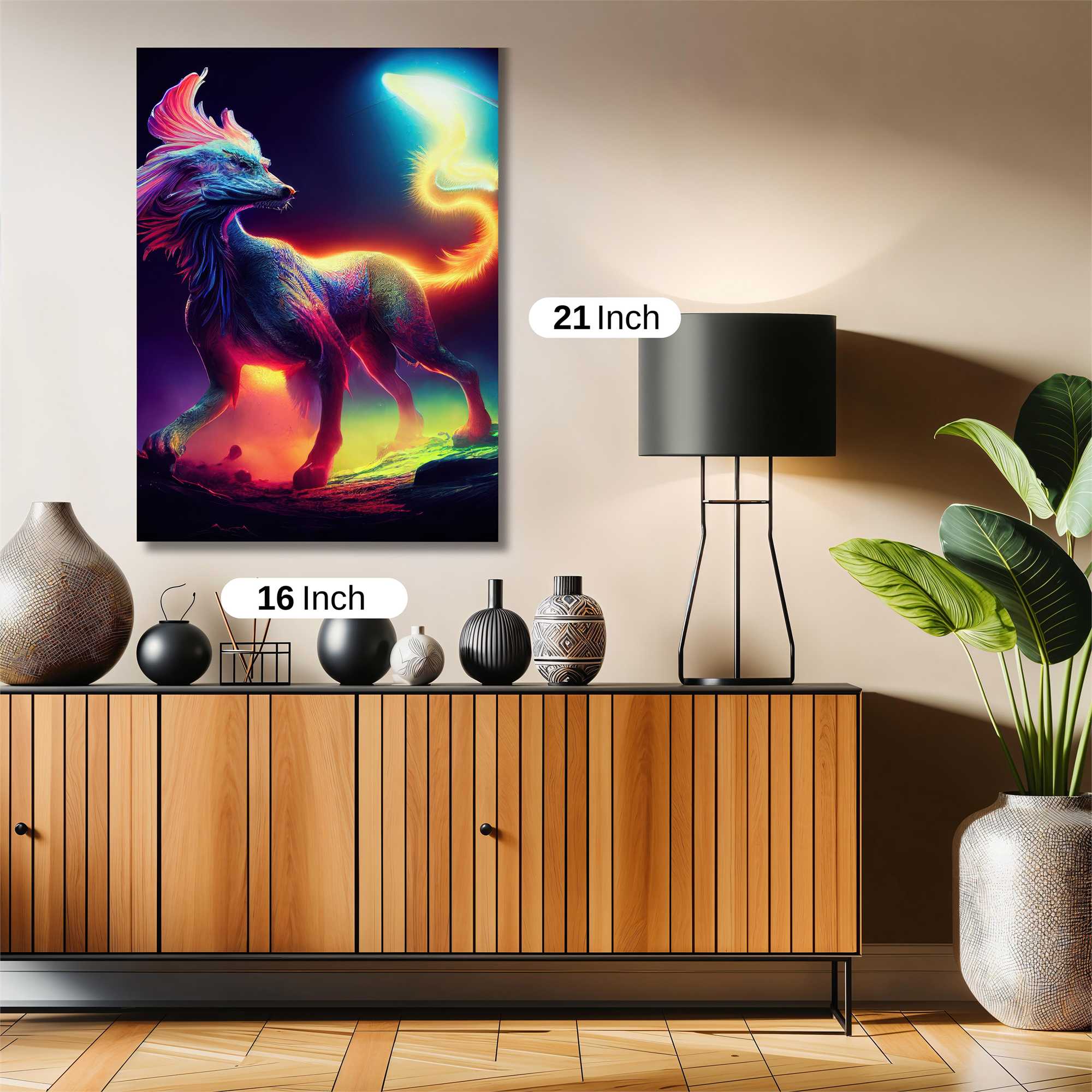 Neon Wolf Safe Wall Magnetic / M