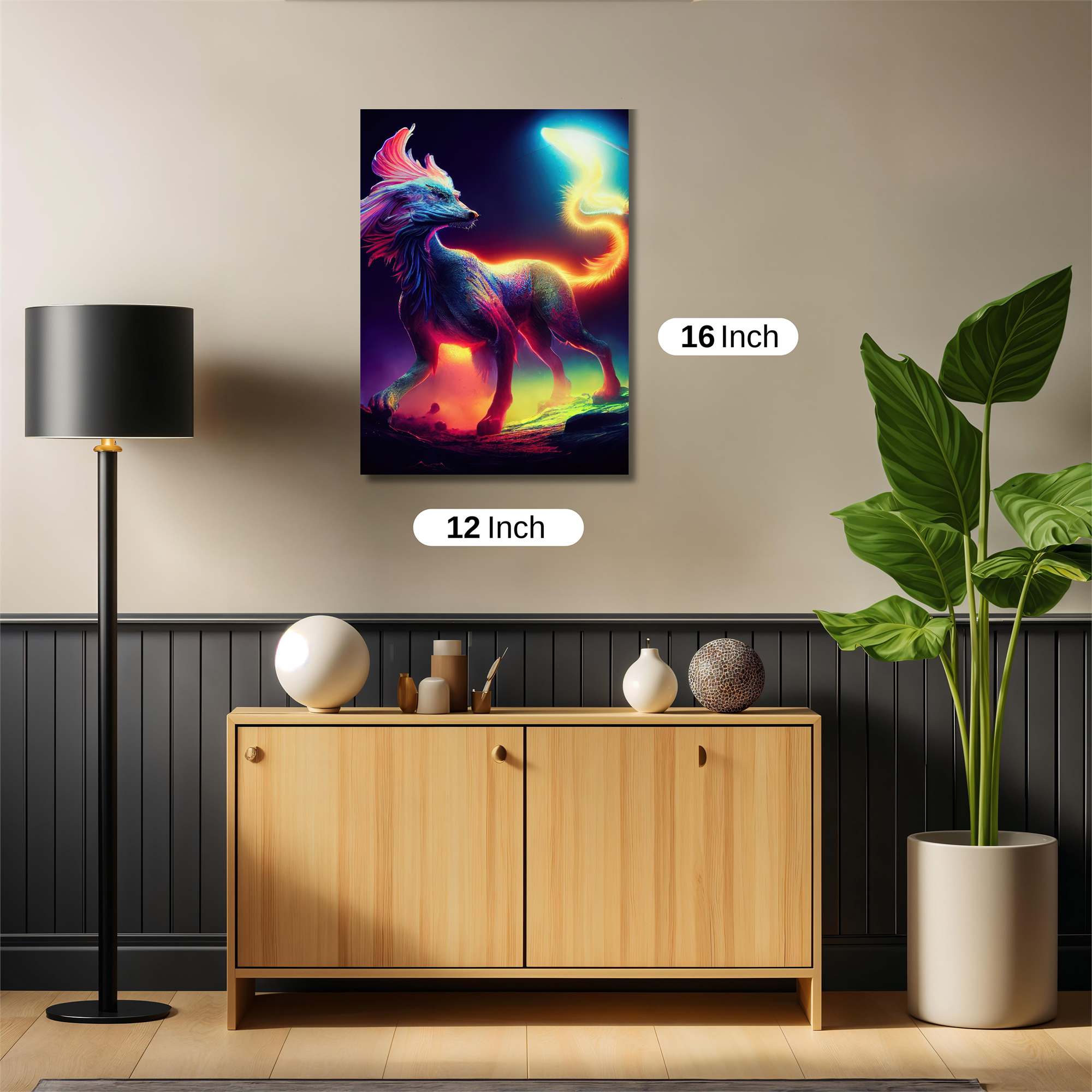 Neon Wolf Safe Wall Magnetic / M