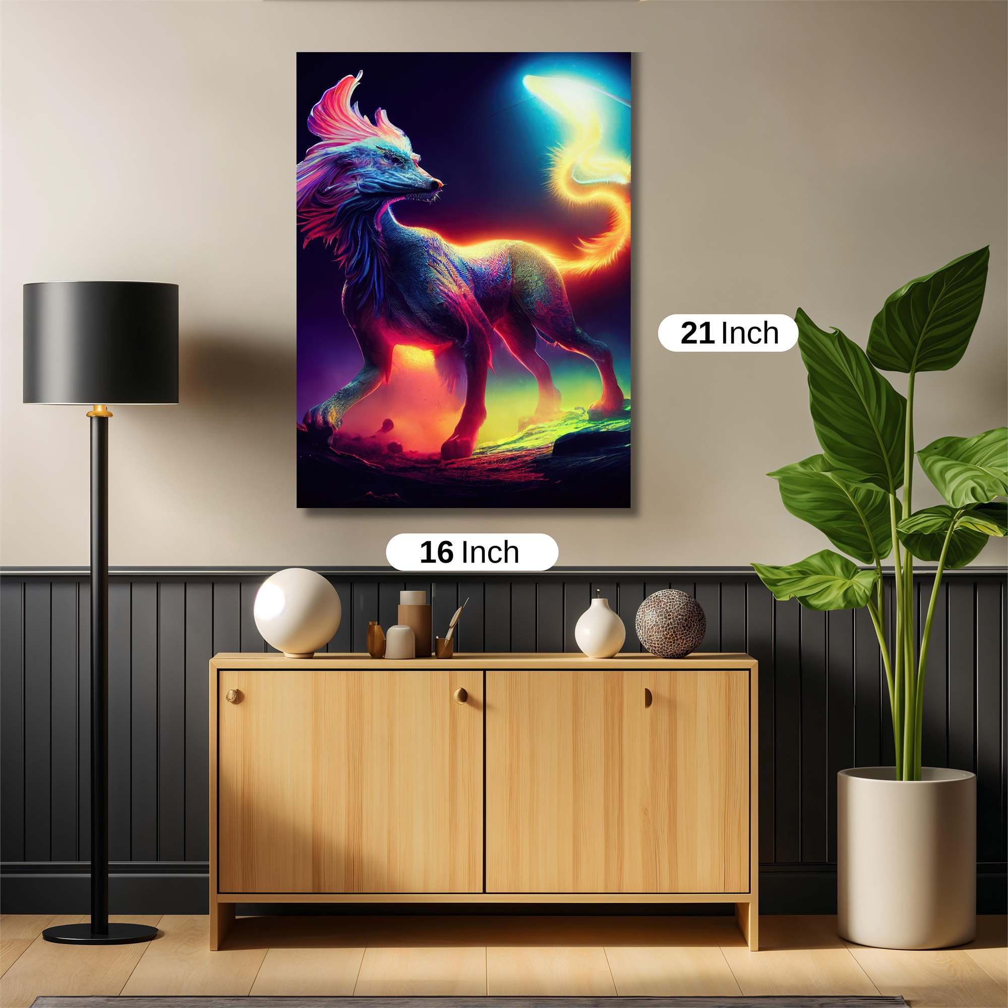 Neon Wolf Safe Wall Magnetic / M