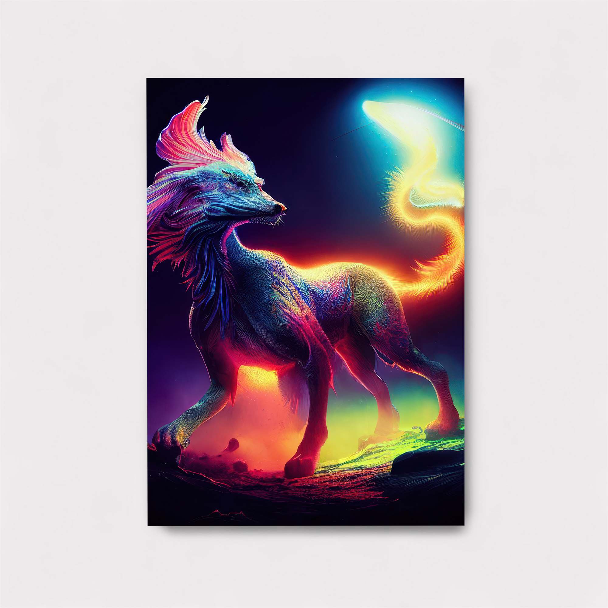 Neon Wolf Safe Wall Magnetic / M
